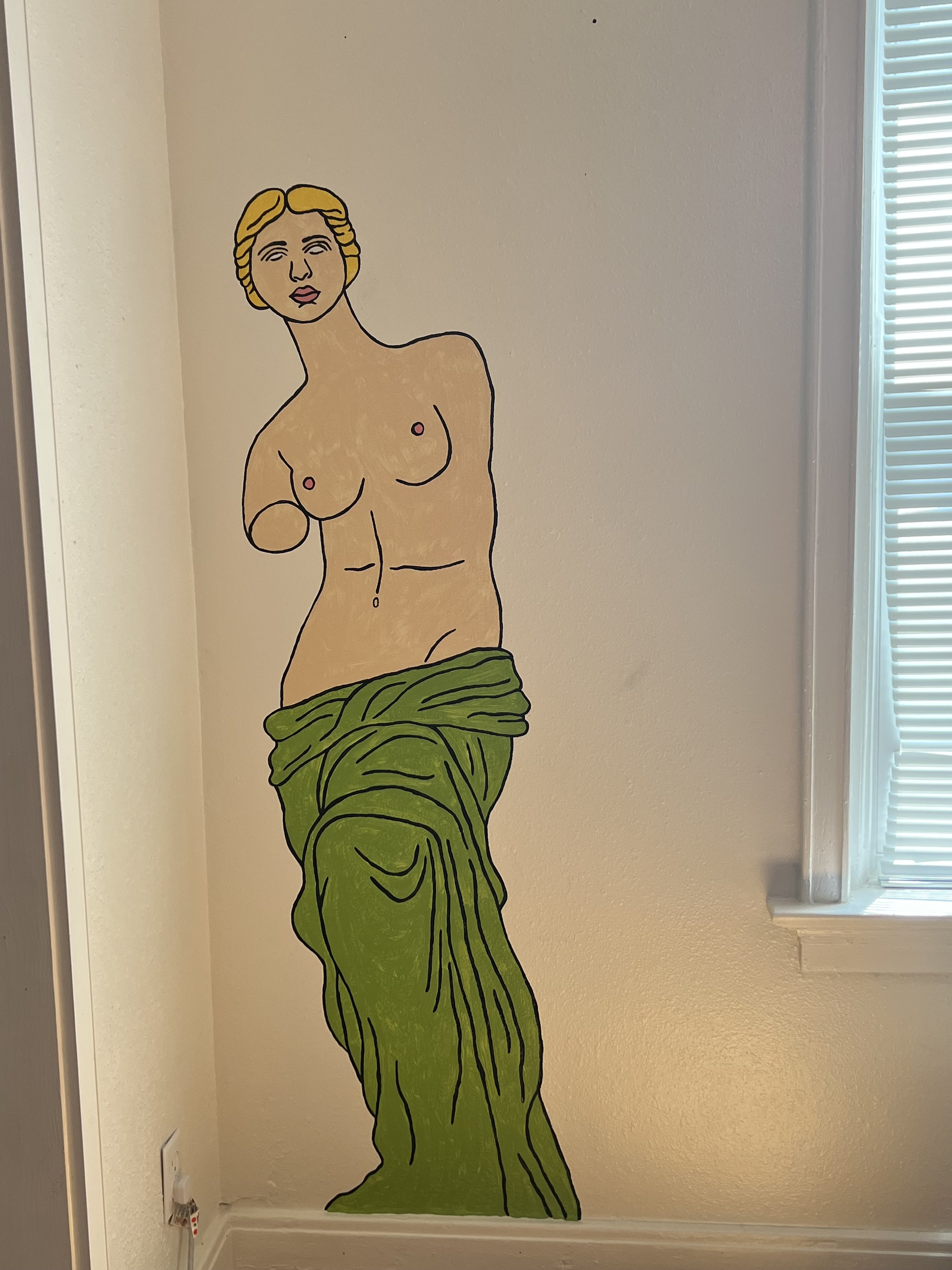 Venus de Milo inspired mural, hand painted