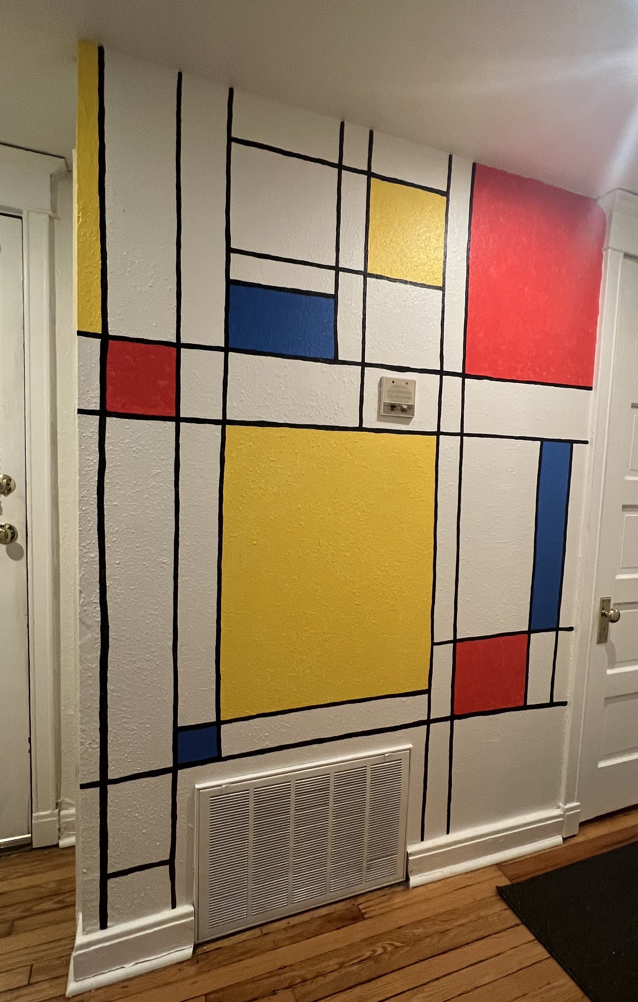 Piet Mondrian inspired mural, hand painted