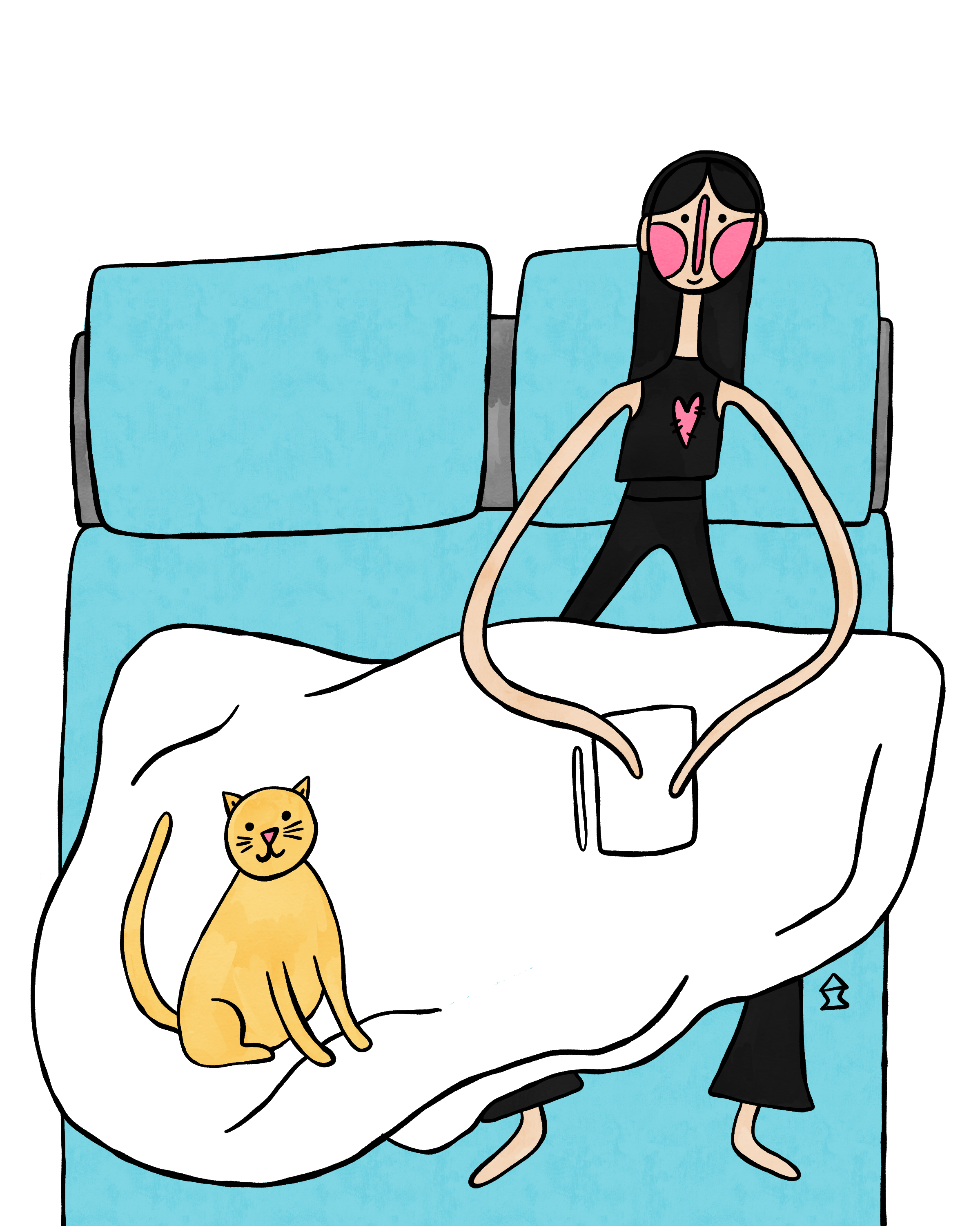 "self portrait with cat making biscuits" 