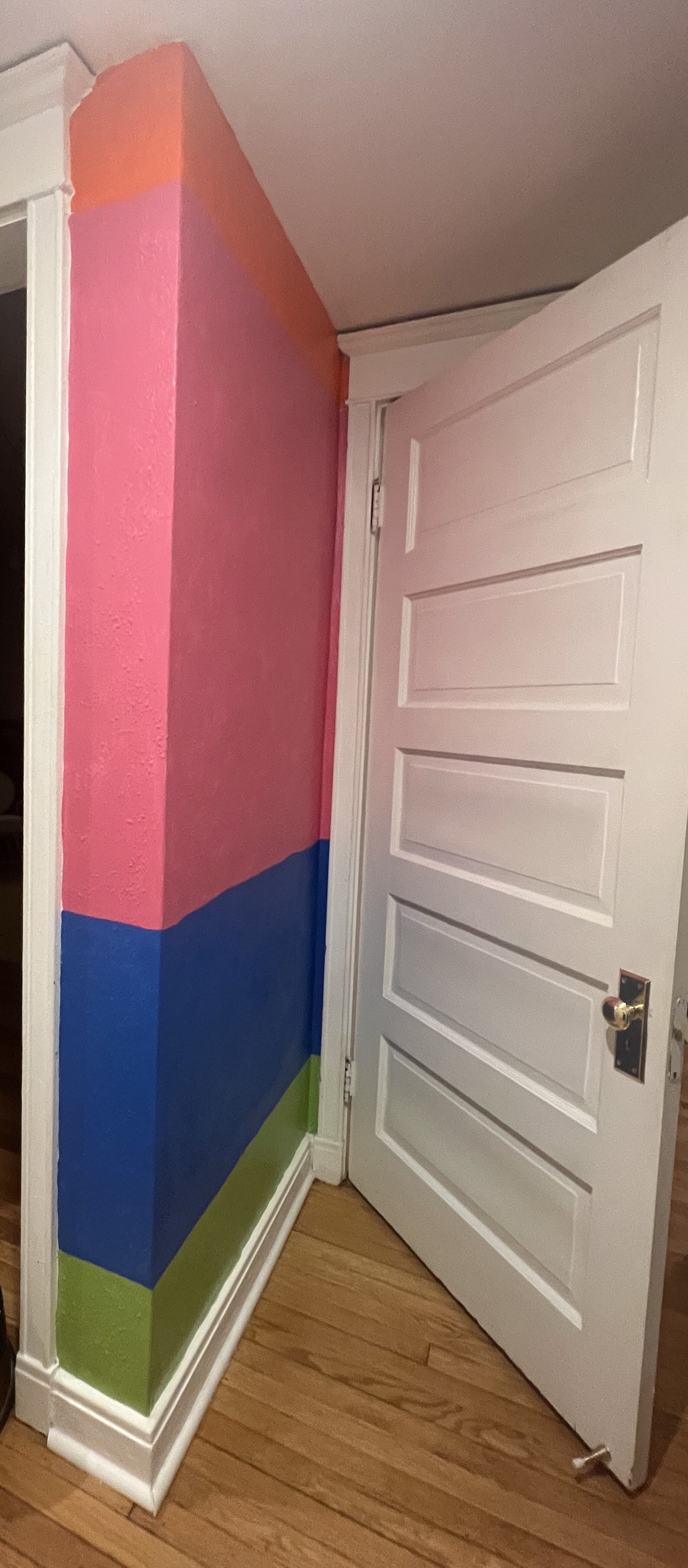 Anne Truit sculpture inspired mural, hand painted