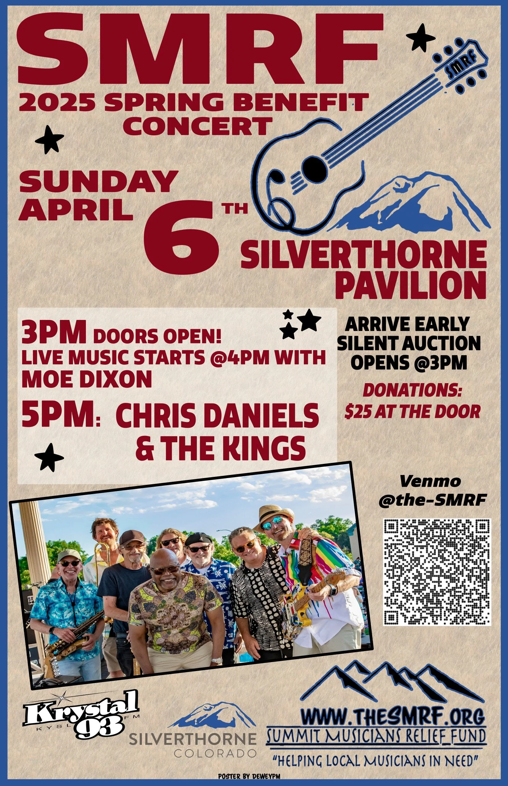 SUMMIT COUNTY MUSICIANS RELIEF FUND BENEFIT:, at the Silverthrone Pavilion SUNDAY APRIL 6 AT 4PM