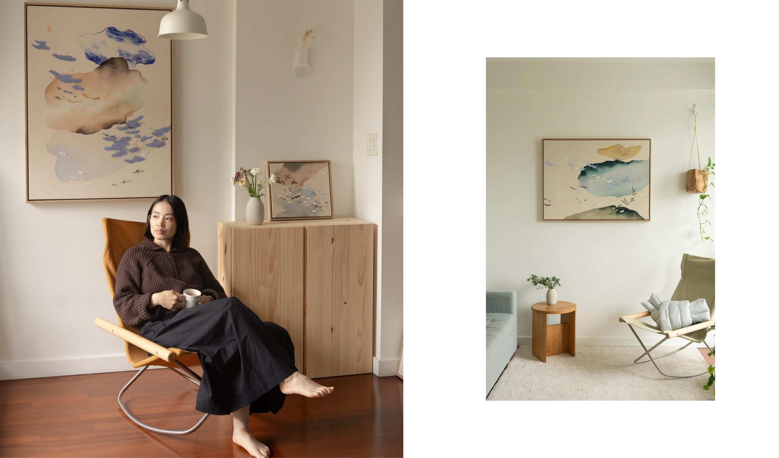 Asami working in her studio