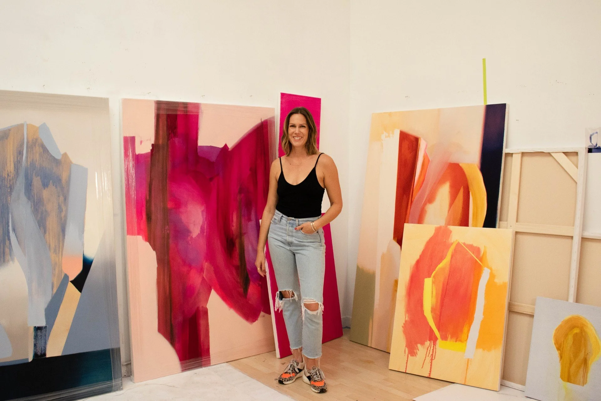 Zo&euml; Pawlak in her studio