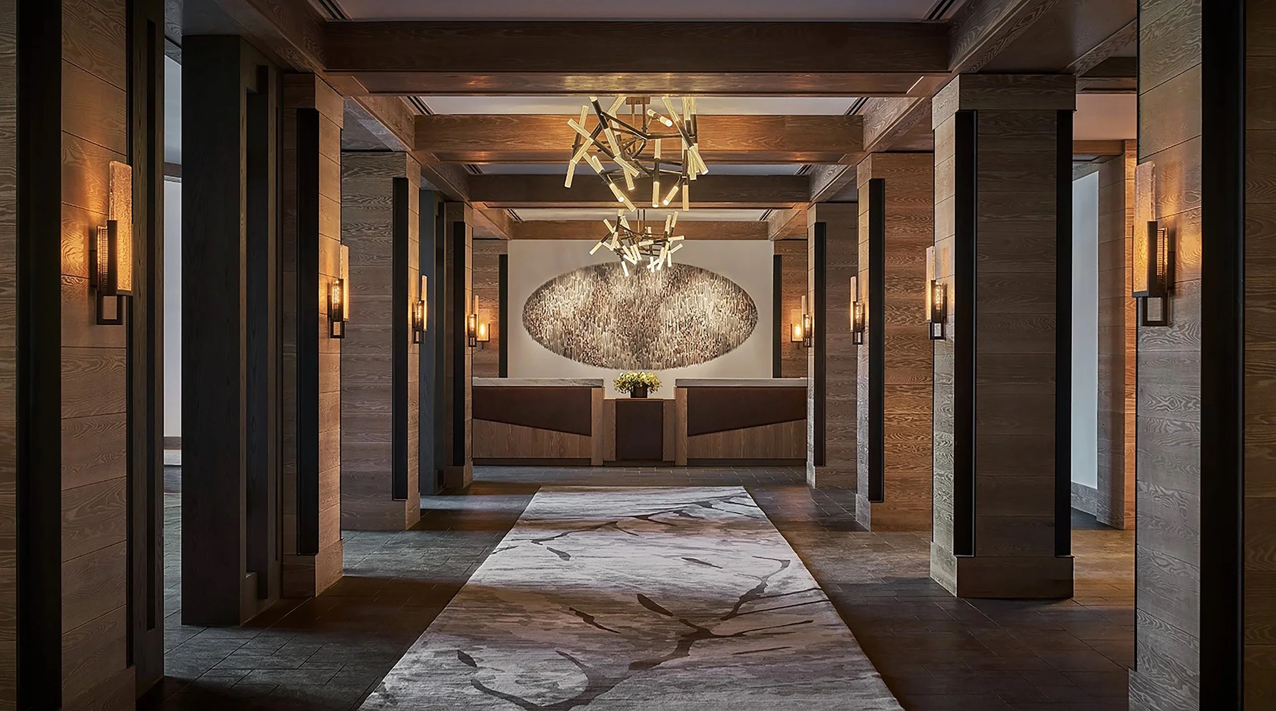 Lobby and front desk at Montage Big Sky