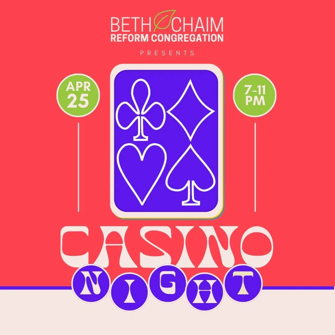 Register for Casino Night 2026 and get ready for an upbeat evening of games, great food, and community at Beth Chaim. This Adults Only event is the perfect night out with friends, filled with lively tables, delicious bites, and plenty of chances to w