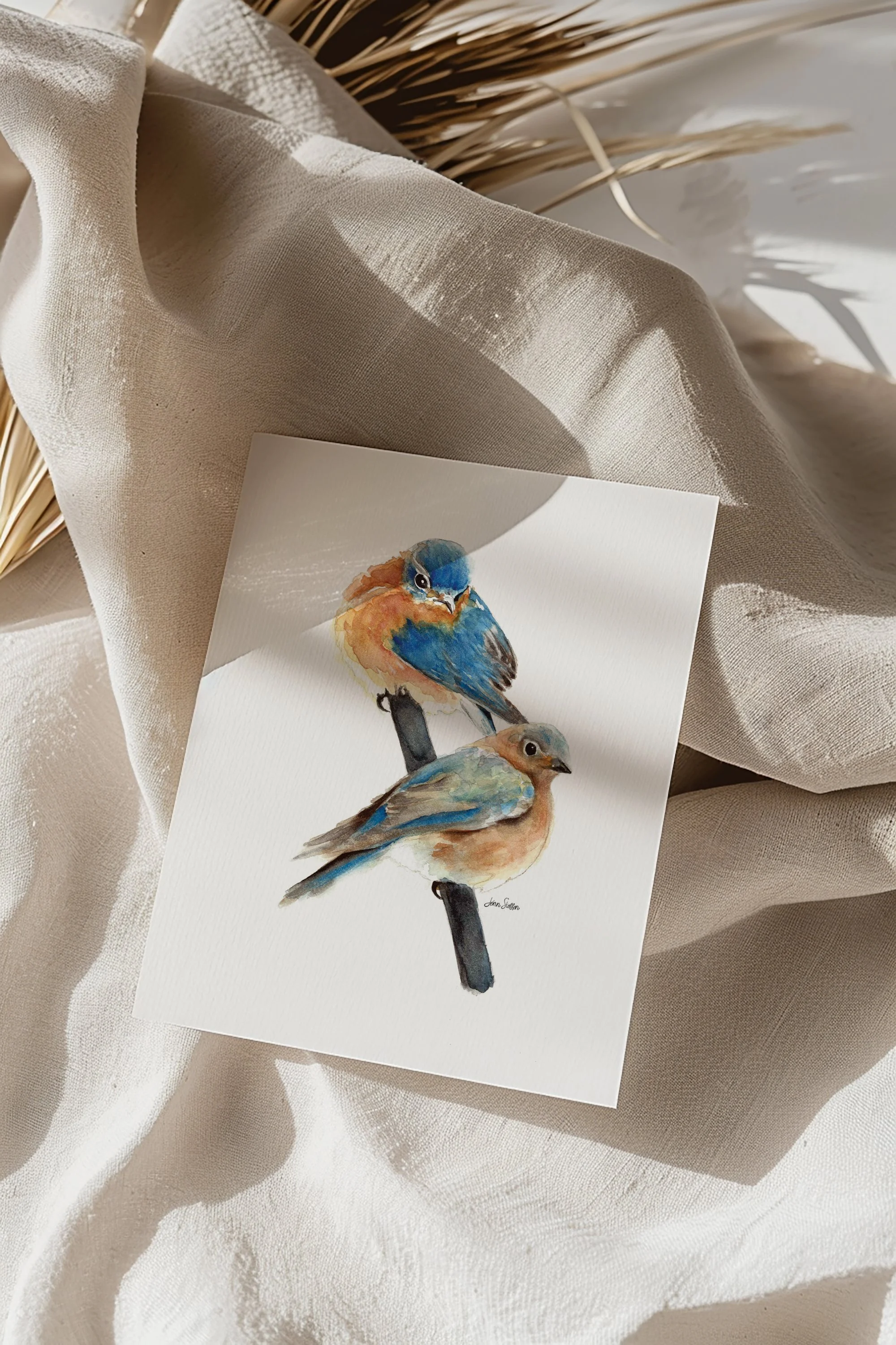 Bluebird Couple Art Print