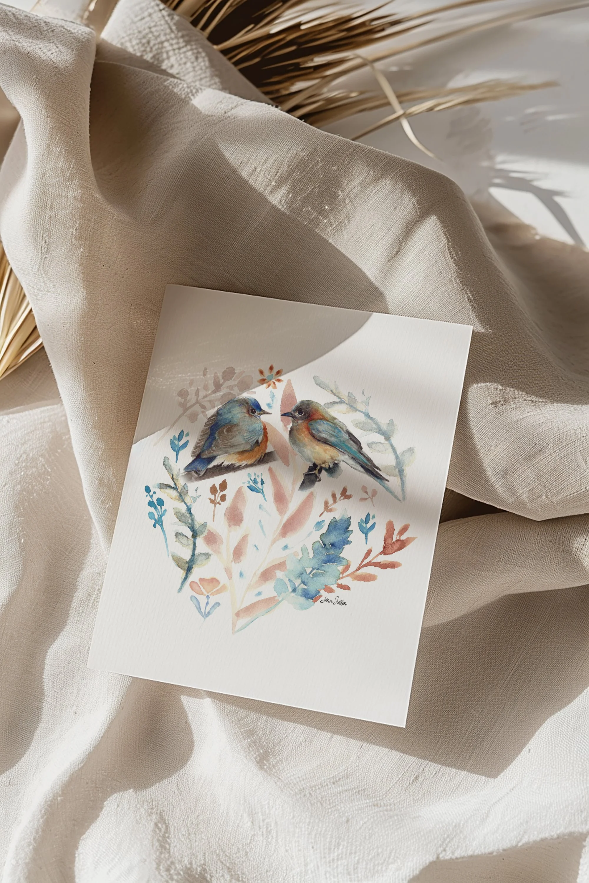 Bluebird Couple Art Print