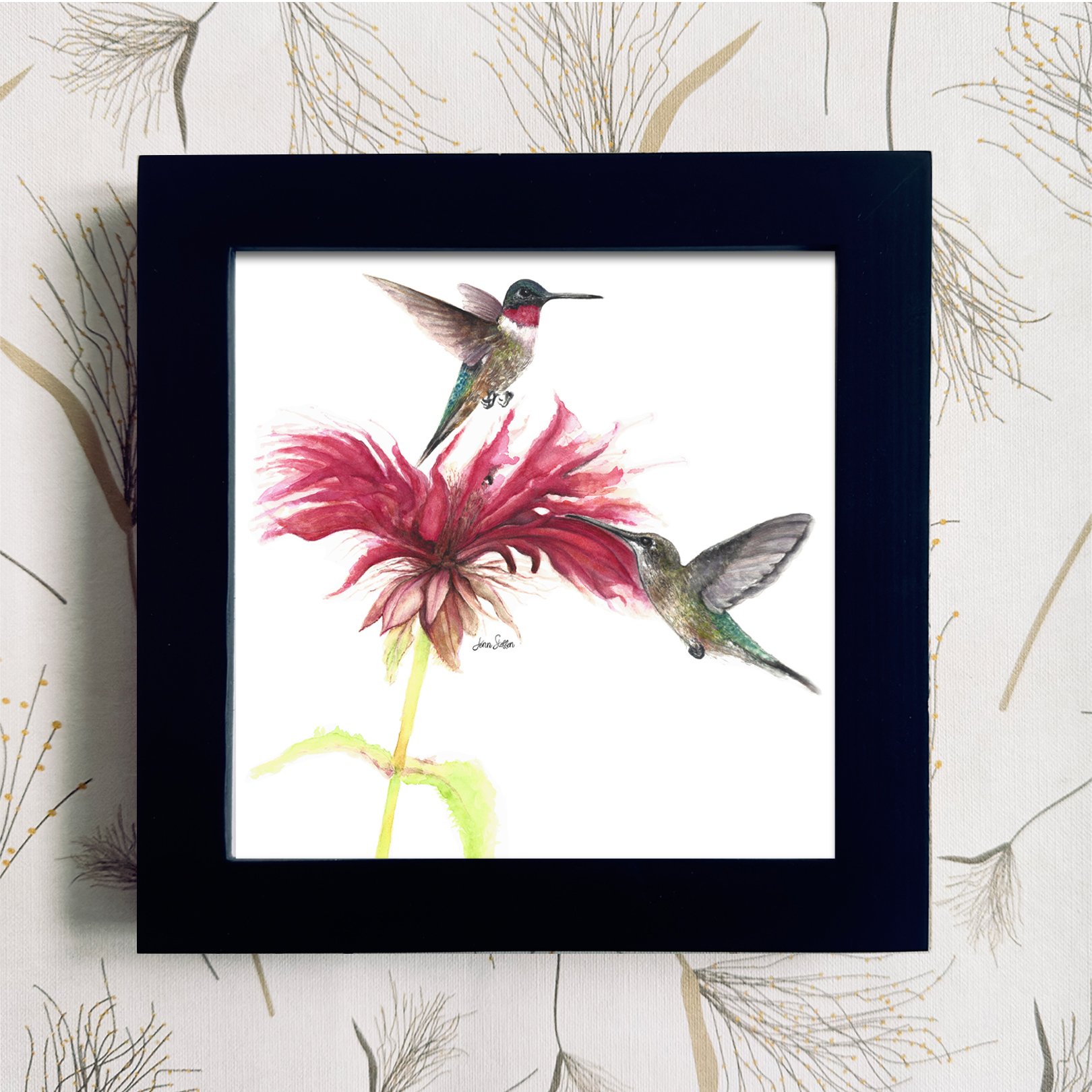 Hummingbirds_Black Frame Color_JennSteffenArt.jpg