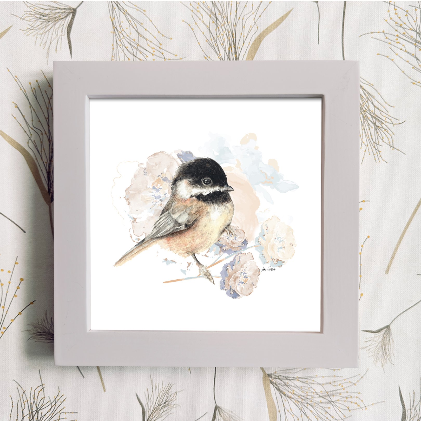 Chickadee_2_White Frame Color_JennSteffenArt.jpg