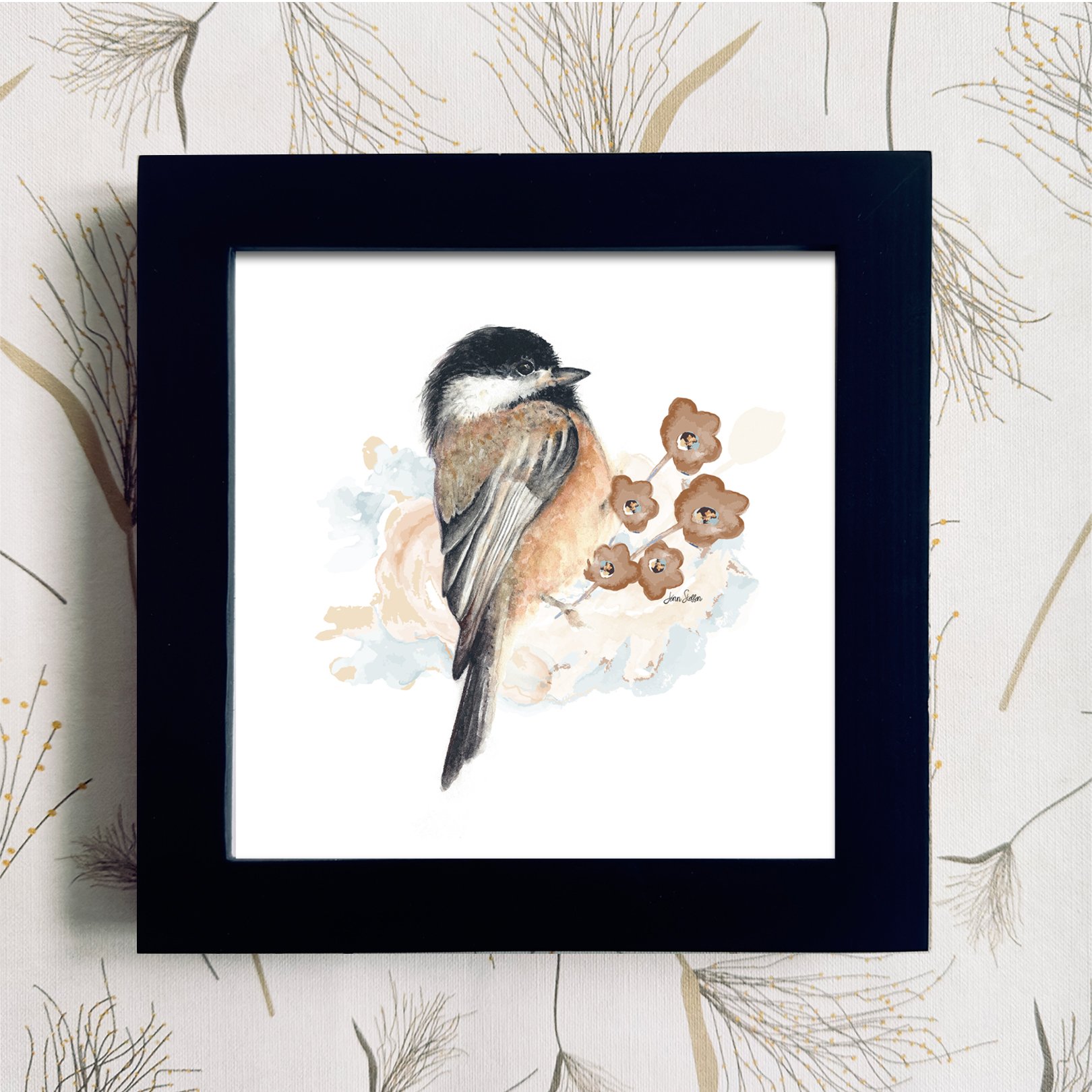Chickadee_Large_Black Frame Color_JennSteffenArt.jpg