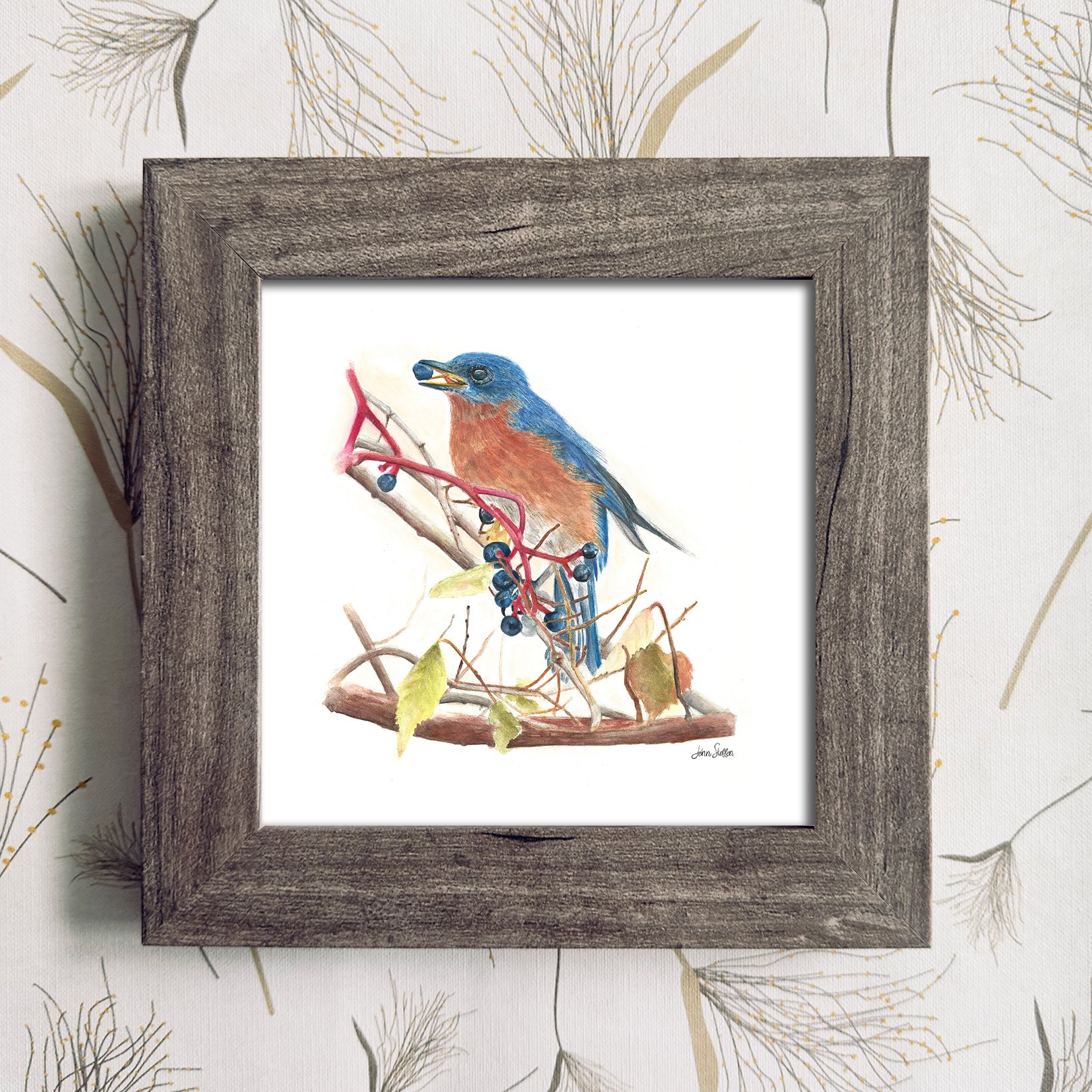 Bluebird_Berries_Natural Frame Color_JennSteffenArt.jpg