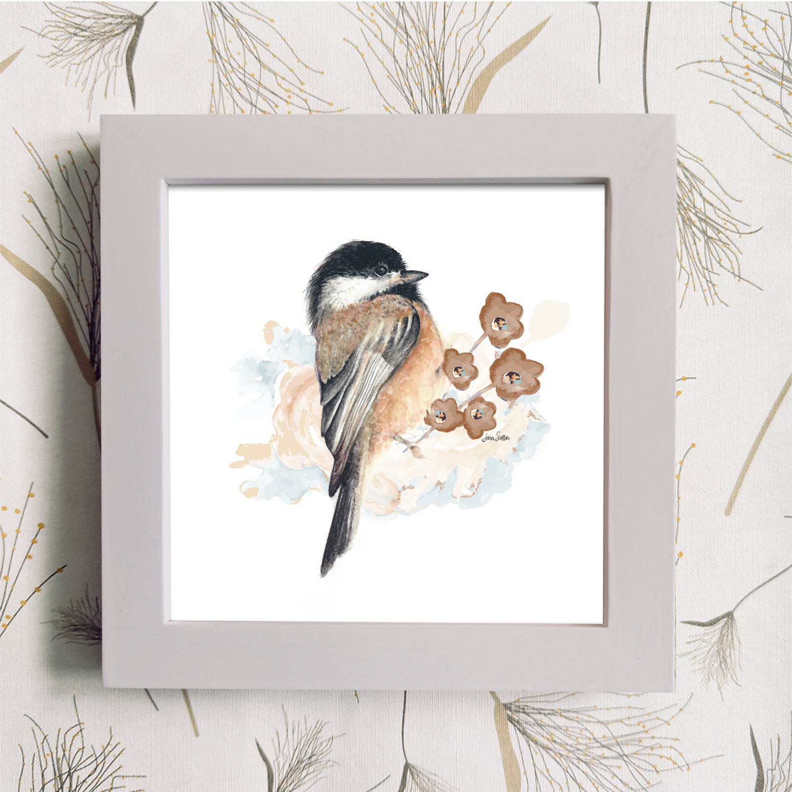 Chickadee_Large_White Frame Color_JennSteffenArt.jpg