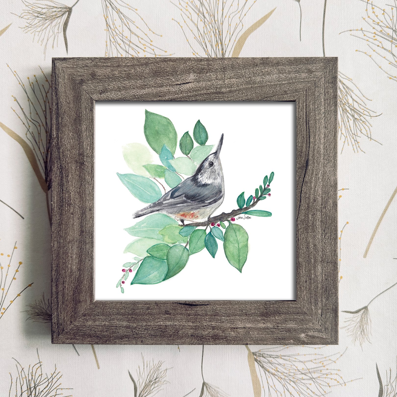 Nuthatch_1_Natural Frame Color_JennSteffenArt.jpg