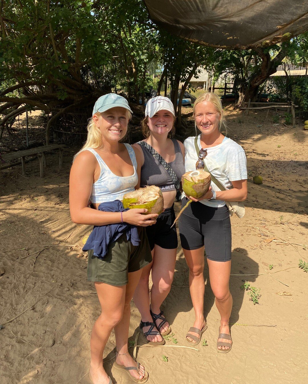Just some happy ladies &amp; their coconuts enjoying the sunshine🥥🌞 Happy Wednesday! ​​​​​​​​
​​​​​​​​
#surfandyogaretreat #adventureretreats #exploretheworldtogether #seetheworldwithus #mexicoretreat #wellnessretreats  #plantbasedretreat