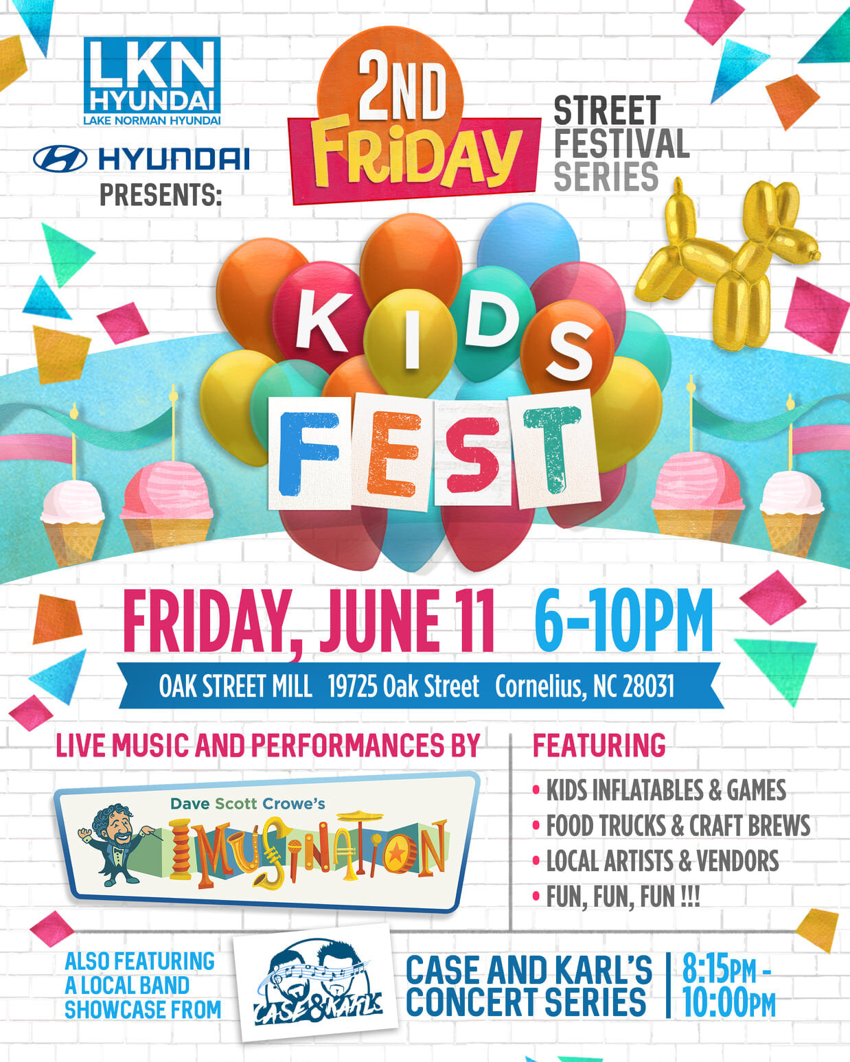 It's summertime and the 2021 2nd Friday Street Festival Series is in full swing! 🌞 Who's ready for this month's exciting theme... 2nd Friday-Kids Fest!!🤸🤸 @oldtowncornelius #oldtowncornelius #2ndfridayfestival #familyfun #foodtrucks #summertime #m