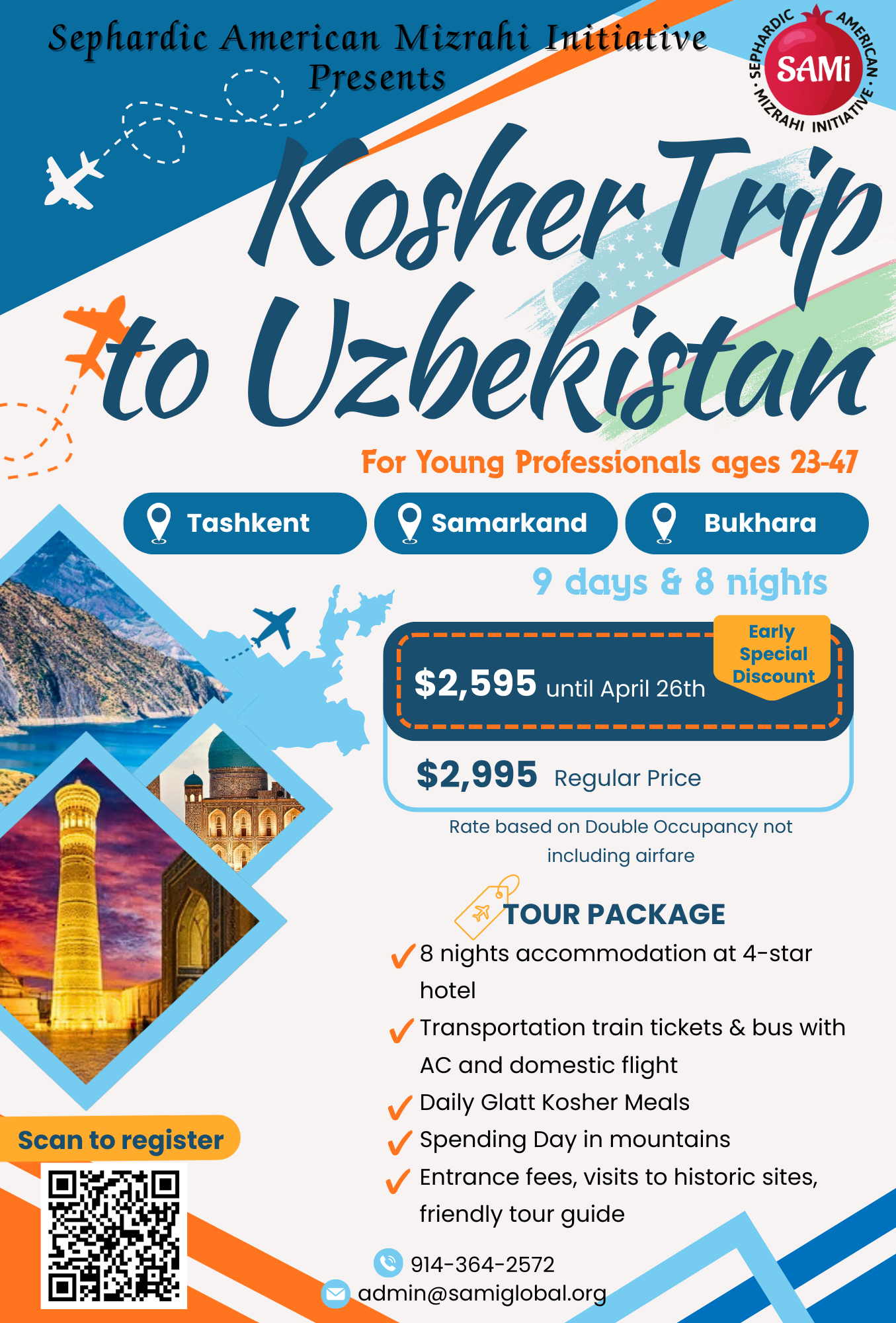 Single Room Option: SAMi: Kosher Uzbekistan Trip 2026