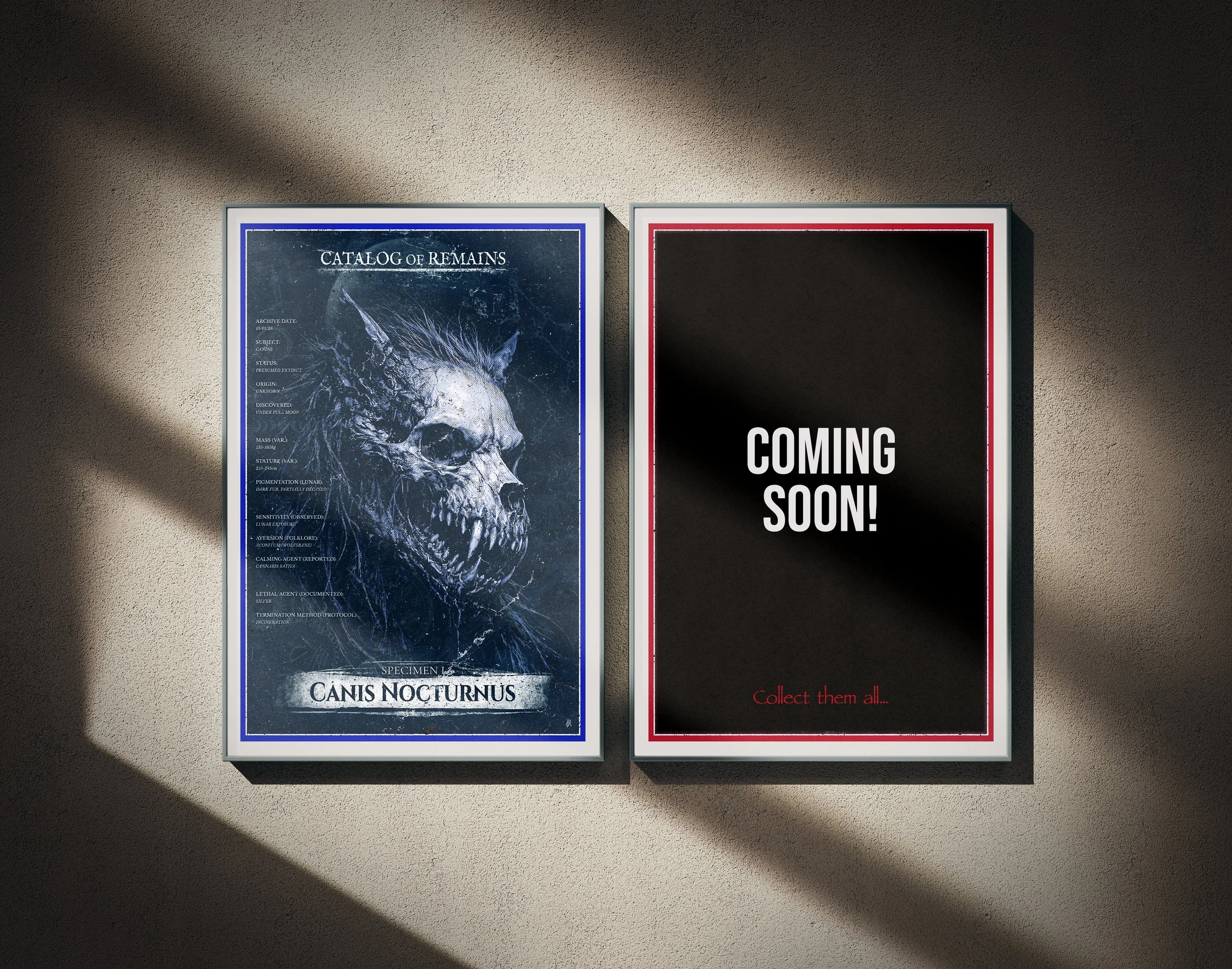 coming soon banner featuring canis nocturnus on the left