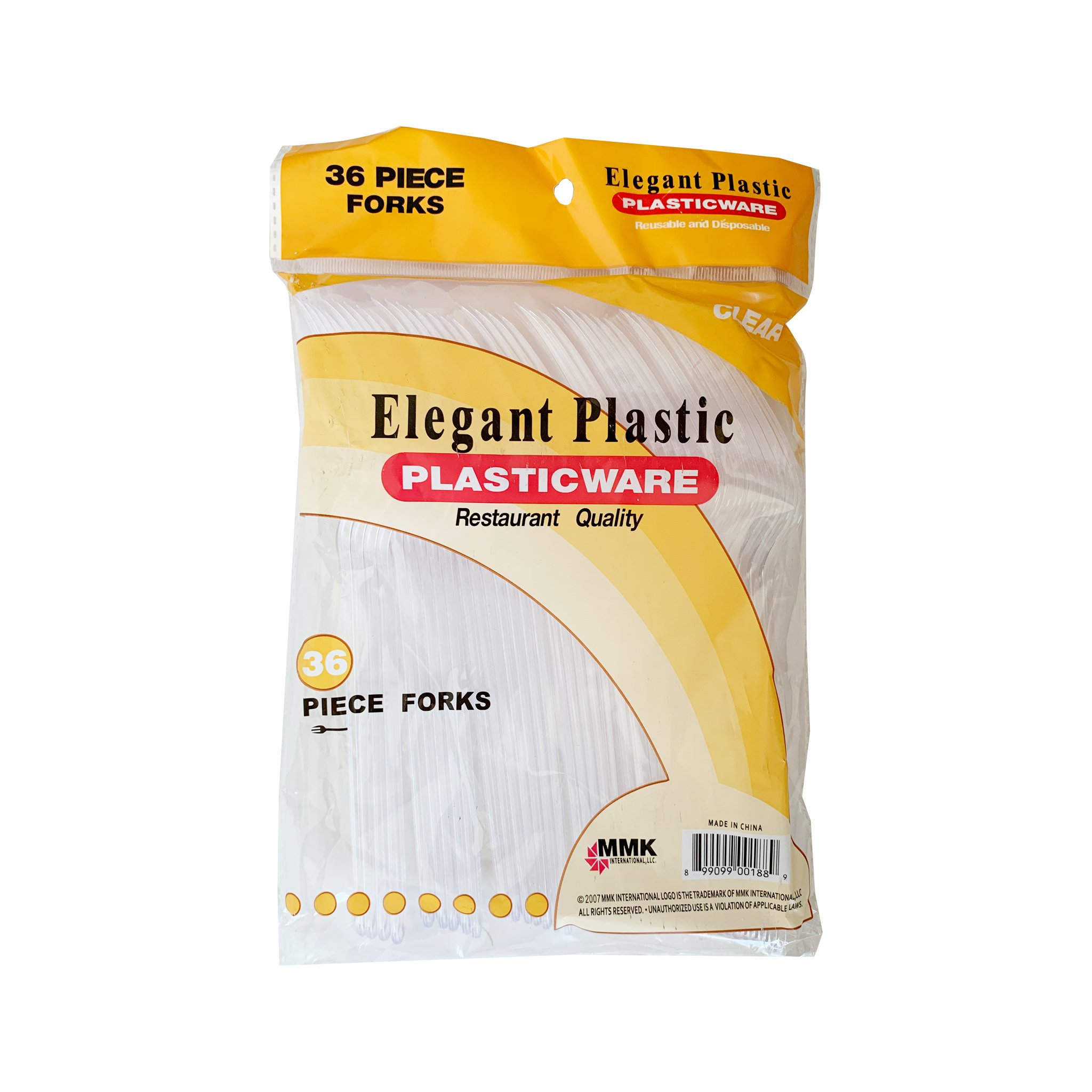 Elegant Plastic Plasticware 36 Piece Forks