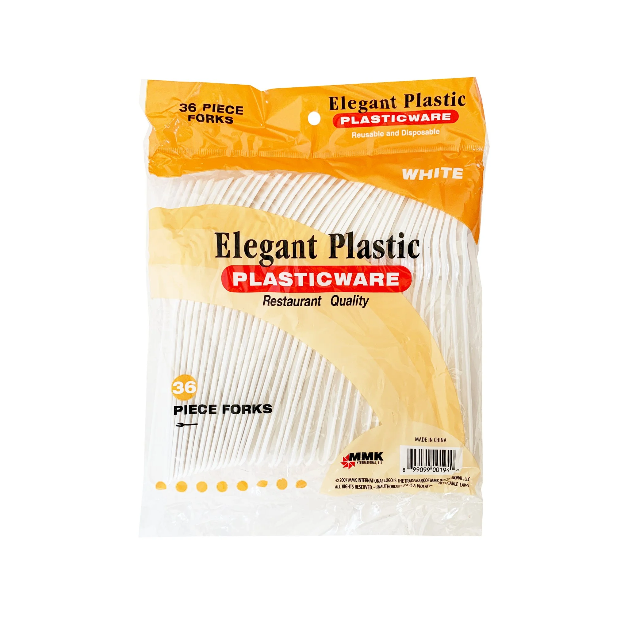 Elegant Plastic Plasticware 36 Piece Forks