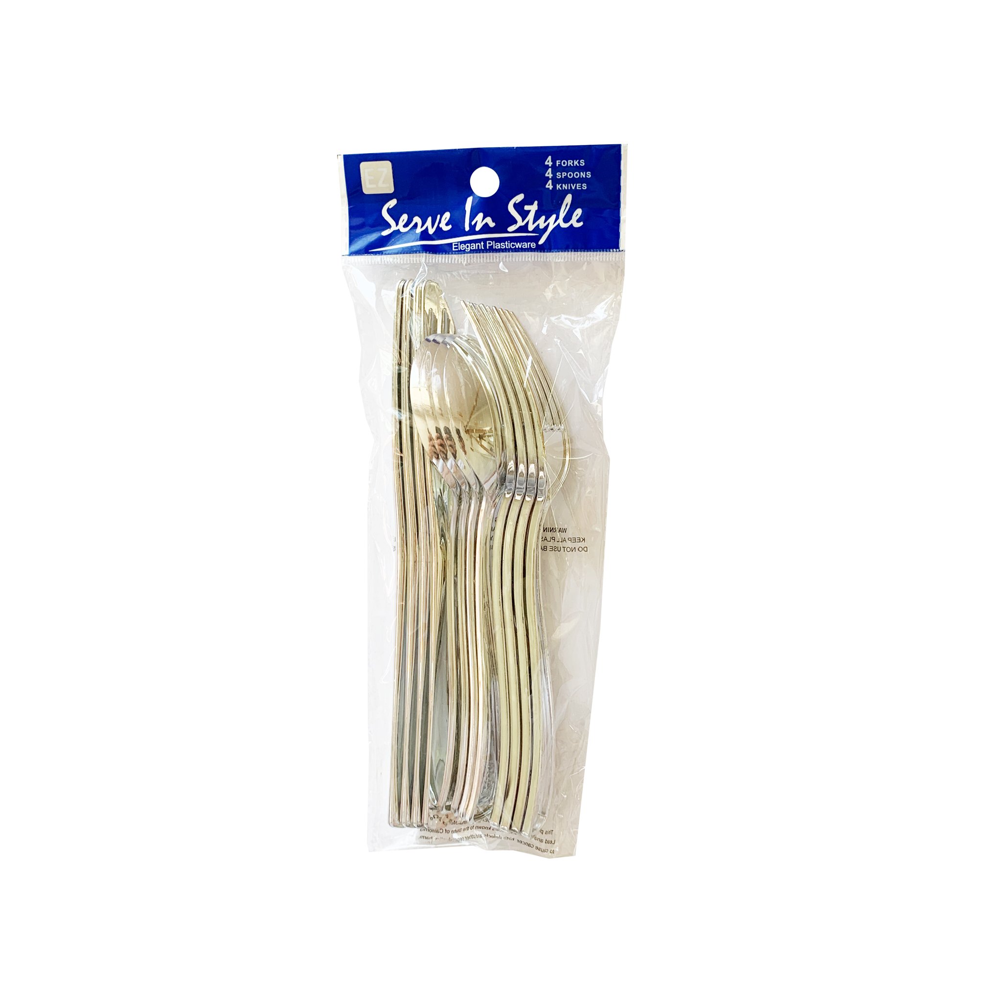 EZ Elegant Silver Plasticware Assorted
