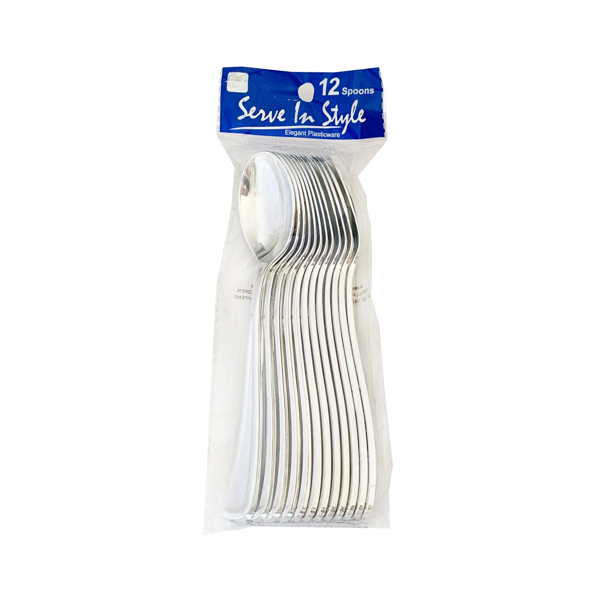 EZ Elegant Silver Plasticware Spoons