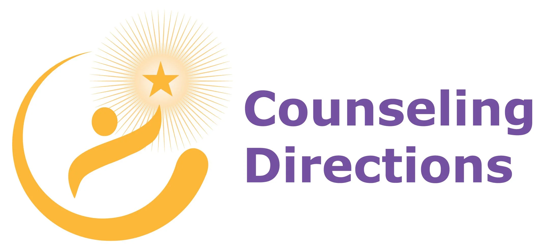 Counseling Directions logo. An abstract figure holds a shinning star