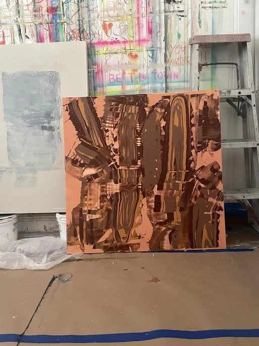 Untitled, 36 x 36 original art work only 3 made, very neutral tones featured by ivette lopez miami artist exclusive