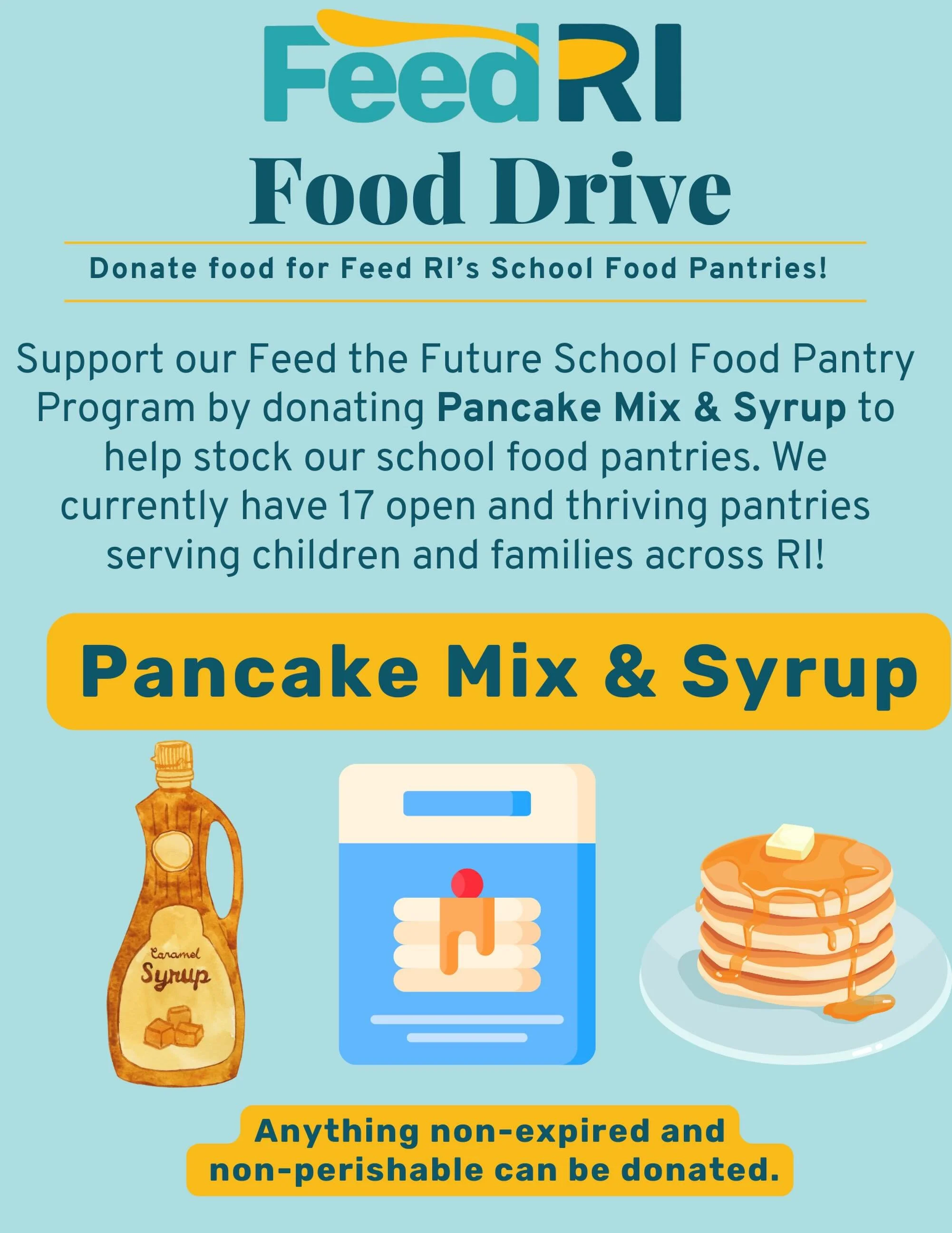 We&rsquo;ve partnered with our good friends from @feedri401 in support of their Feed the Future School Pantry Program. We&rsquo;ll be collecting pancake mix and syrup for the entire month of May. Donations can be dropped at Bileau Built. Any and all 