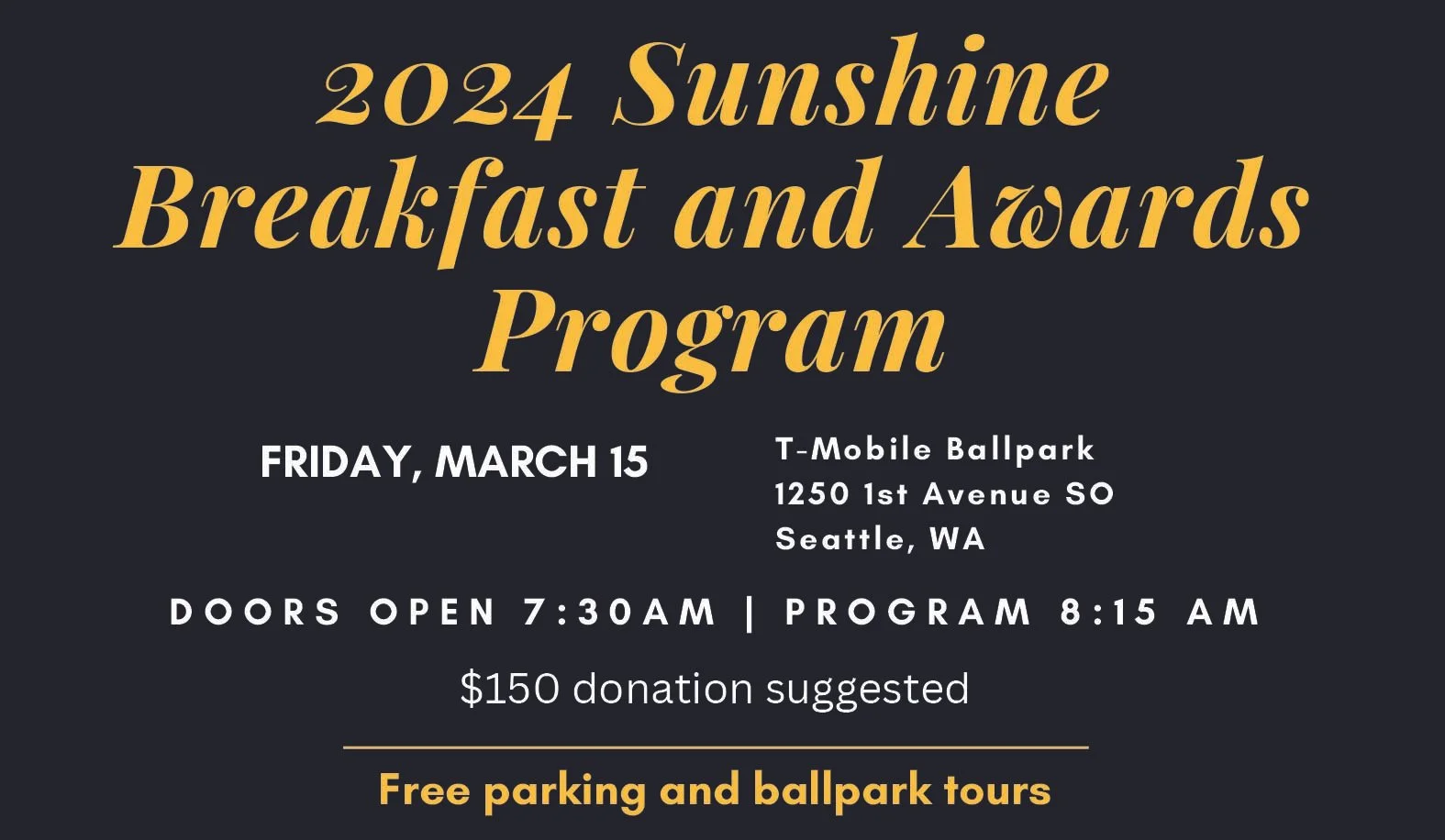 Reservations open for annual Sunshine Breakfast