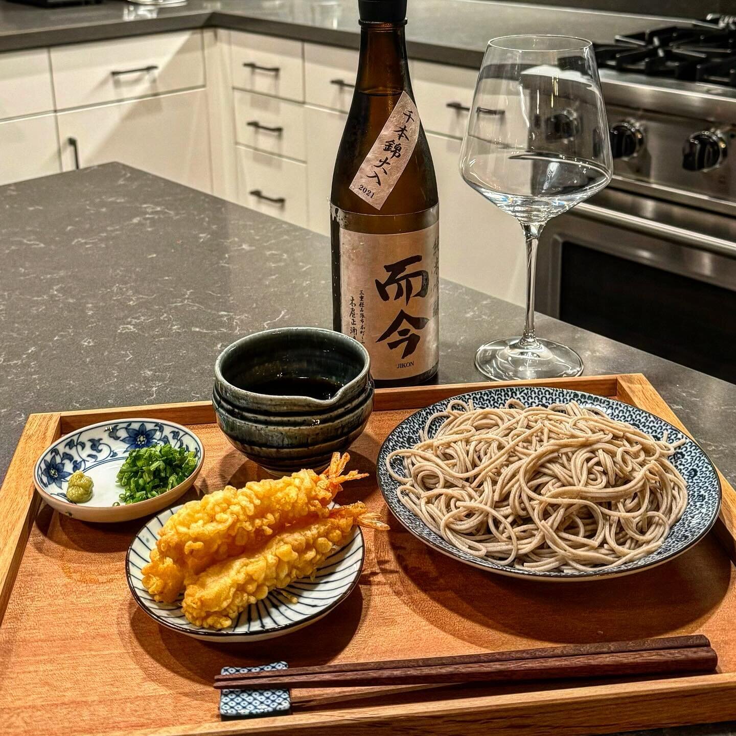 &bull; | &bull; Sunday comfort. Simple but dizzyingly complex. Buckwheat Zaru Soba (Cold) with a homemade smoky and umami-rich Mentsuyu dipping sauce. Golden shrimp tempura accompaniment. Paired with a limited edition Jikon Omachi Junmai Ginjo. 

Lus