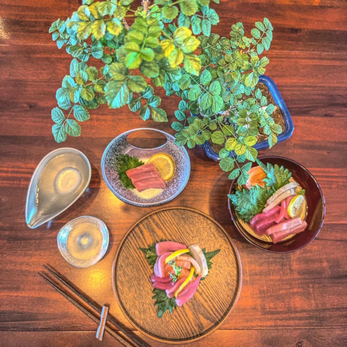 &bull;|&bull; Pearls of the Deep. A canvas of ocean elegance, each slice of sashimi a brushstroke of freshness and finesse, heightened by the silky embrace of a crisp Ginjo sake, smooth as the afternoon tide. 

Music Pairing: Brahms - 16 Waltzes, Op.
