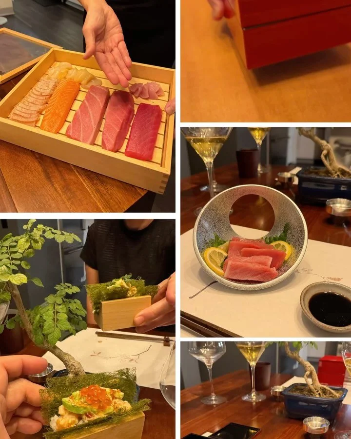&bull;|&bull; The Charming Sake presents Omasake 357 by @thejamieproject - Part 1

7 Courses w/ Sake Pairing 

1st Course -  A Trio of Otoshi
-Braised eggplant simmered in dashi
-Mashed potato with edamame and furikake
-Pickled cucumbers 

2nd Course