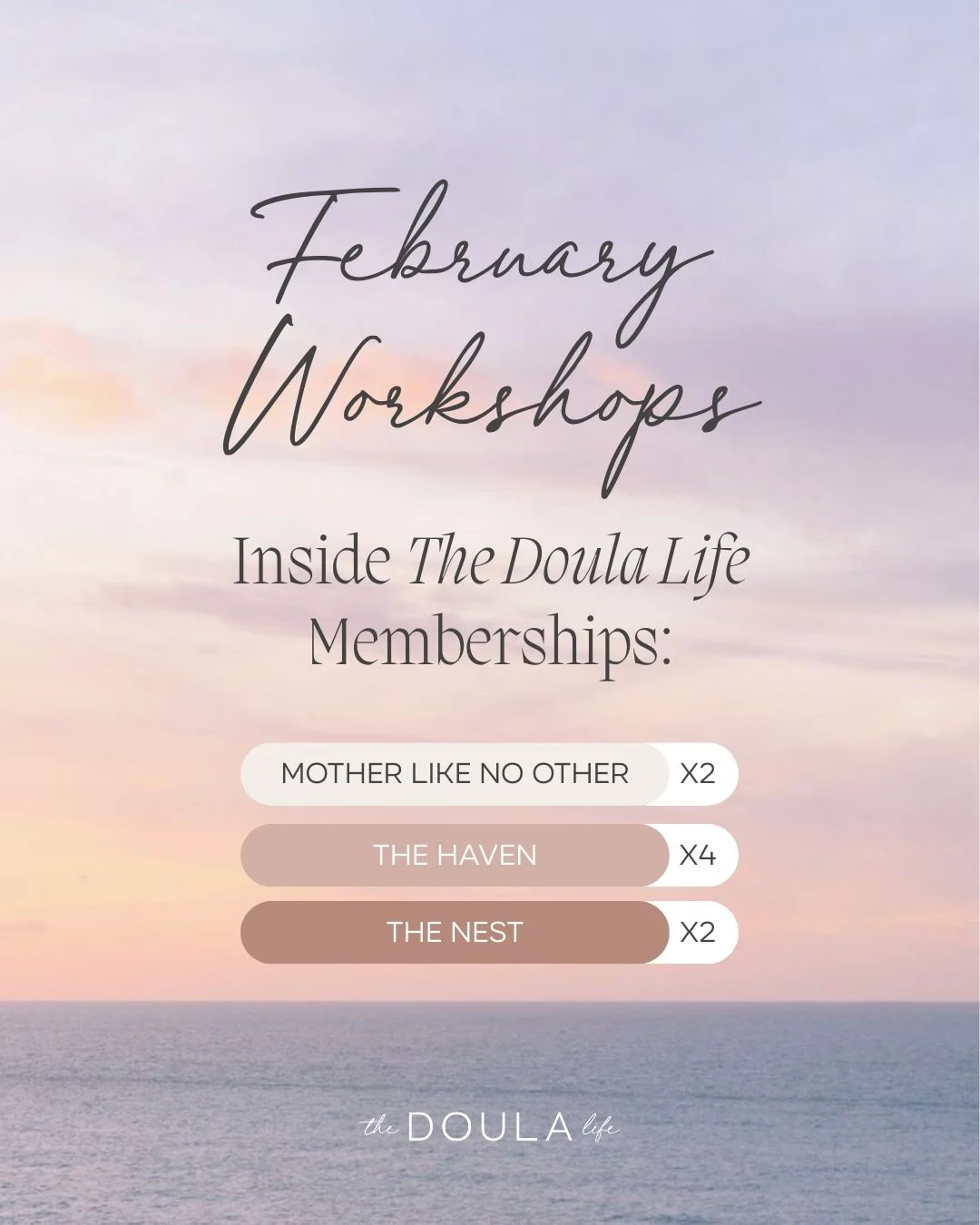 here&rsquo;s what is happening inside TDL memberships for the month of february 🤍

members get access to all workshops, recordings, private community chat, resource binder, our beautiful community and added doula support (from me!) anytime they need