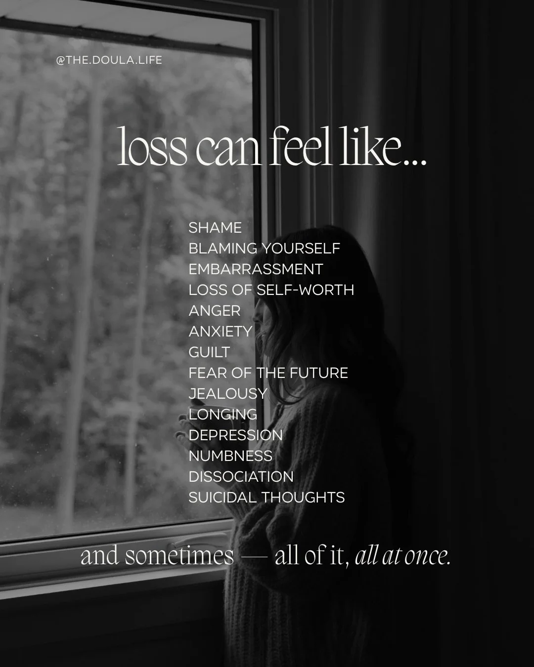 if you&rsquo;ve been here, you know that loss can hold a thousand feelings all at once

grief after loss isn&rsquo;t linear 
it&rsquo;s messy. it&rsquo;s confusing. and it&rsquo;s real 🤍

none of these feelings make you broken
they make you human, h