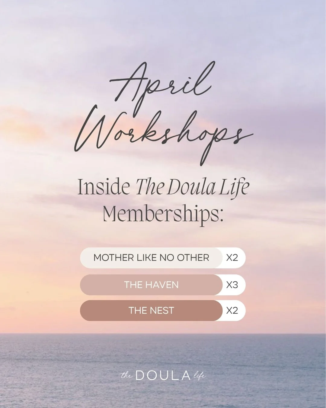 here&rsquo;s what is happening inside TDL for the month of april 🌱 

our members get access to all workshops, recordings, private community chat, growing resource binder, our beautiful community space, plus added doula support (from me!) anytime the
