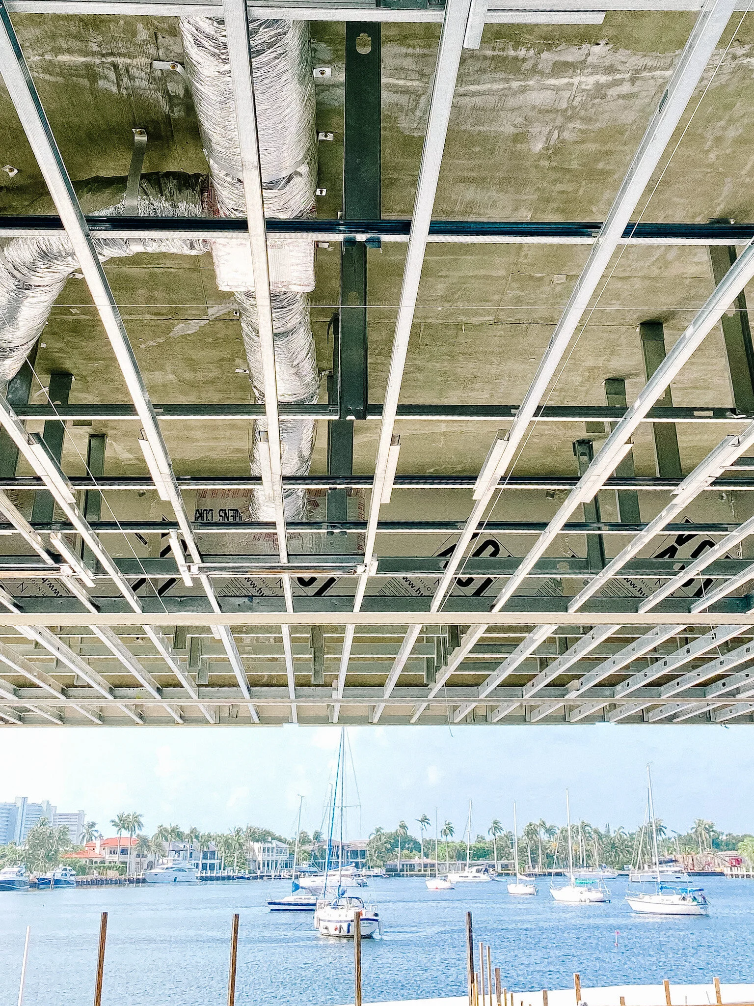 Marina with boats and waterfront view in South Florida coastal community