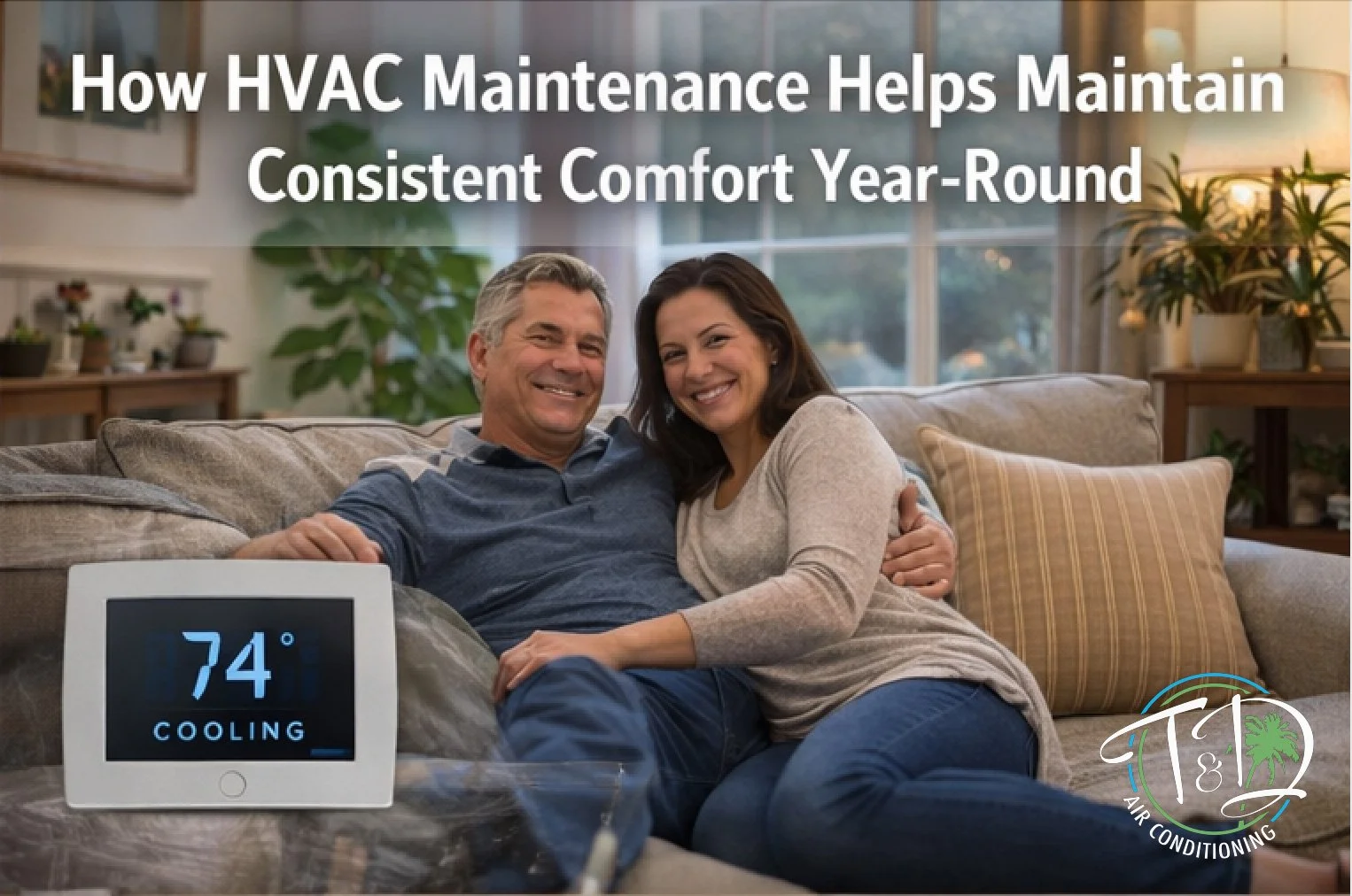 Year-round comfort supported by T & D Air Conditioning, helping South Florida homeowners relax with reliable temperatures, balanced air, and peace of mind at home.