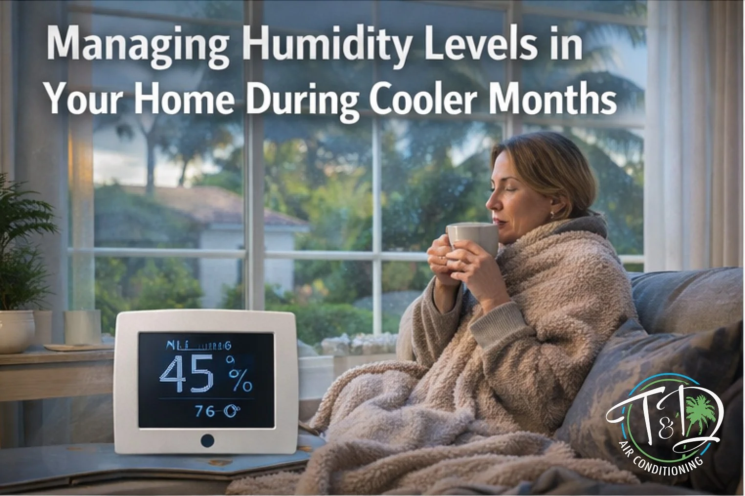 Comfort-focused humidity control from T & D Air Conditioning, helping South Florida homeowners stay cozy, balanced, and comfortable in their homes during cooler months.