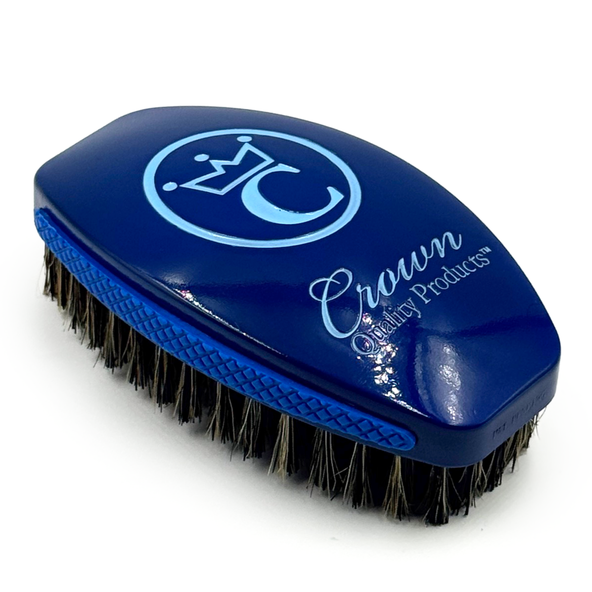 Crown Quality Products "Blu Magic" Medium Mixed Boar Bristle Series III Caesar 2.0, 360 Wave Brush