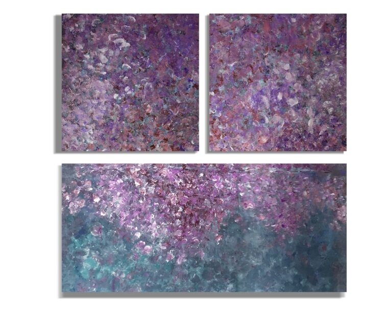 "Tree of Life" Acrylic on Canvas three piece 46"x 40" each top
100"x 42" bottom (sold)