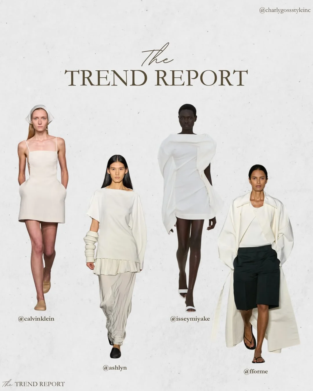 THE TREND REPORT: CLOUD DANCER ☁️ 

Pantone&rsquo;s 2026 Colour of the Year, Cloud Dancer, brings a soft, airy elegance that felt right at home on this season&rsquo;s runways. Seen everywhere from minimalist tailoring to romantic draping, the gentle 