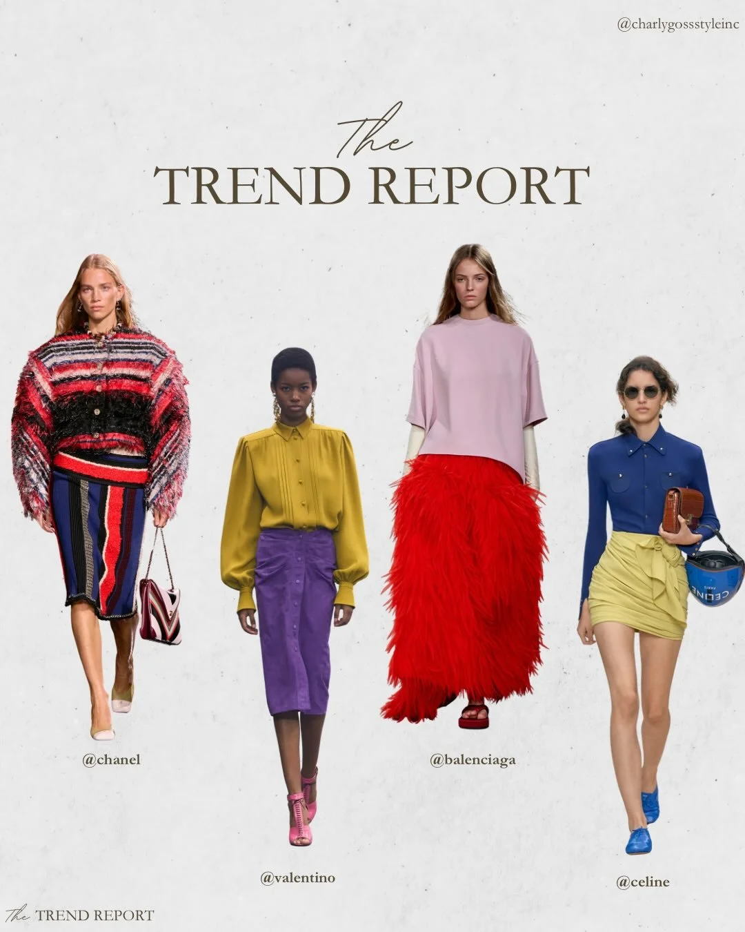 THE TREND REPORT: COLOUR CLASHING

Colour clashing emerged as a standout trend on the Spring 2026 runways, with designers pairing bold, saturated hues in unexpected combinations. From cherry red with cobalt blue to lilac layered over bright citrus to