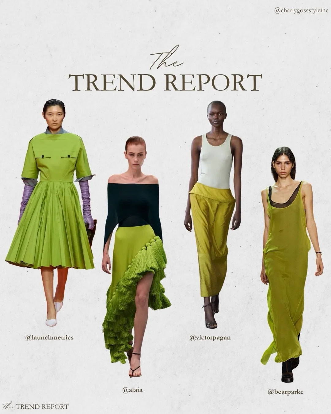 THE TREND REPORT: CHARTREUSE GREEN

Chartreuse stood out as one of the key colours across the Spring/Summer 2026 runways, bringing a bright, energetic twist to the season&rsquo;s palette. It showed up in everything from floaty dresses to tailored sep