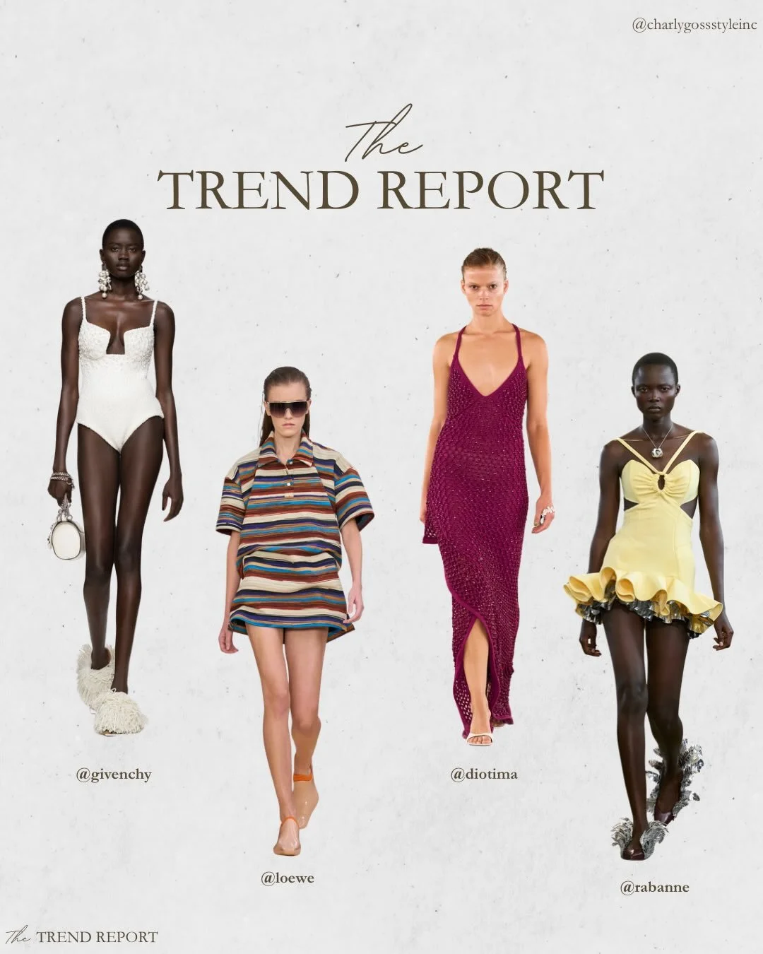 THE TREND REPORT: Surf&rsquo;s Up! 🏄🏼&zwj;♀️

That hint of sunscreen in the air wasn&rsquo;t just your imagination. The S/S &lsquo;26 runways leaned hard into beach-inspired style, with details like neoprene fabrics, seashell shapes, wetsuit zipper