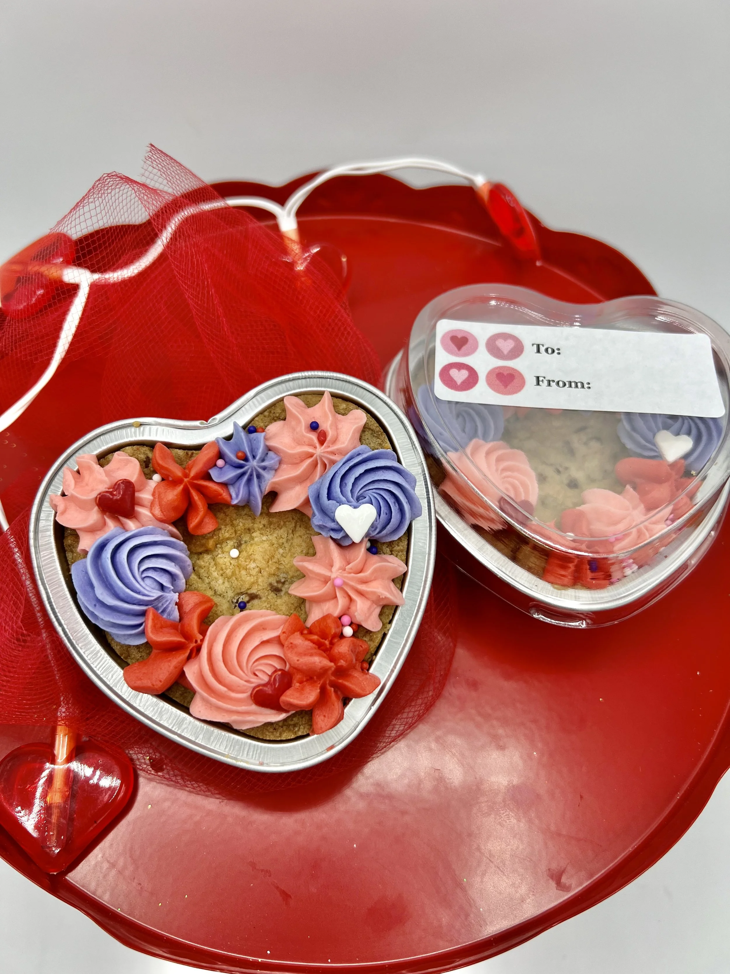 Mini heart cookie cakes