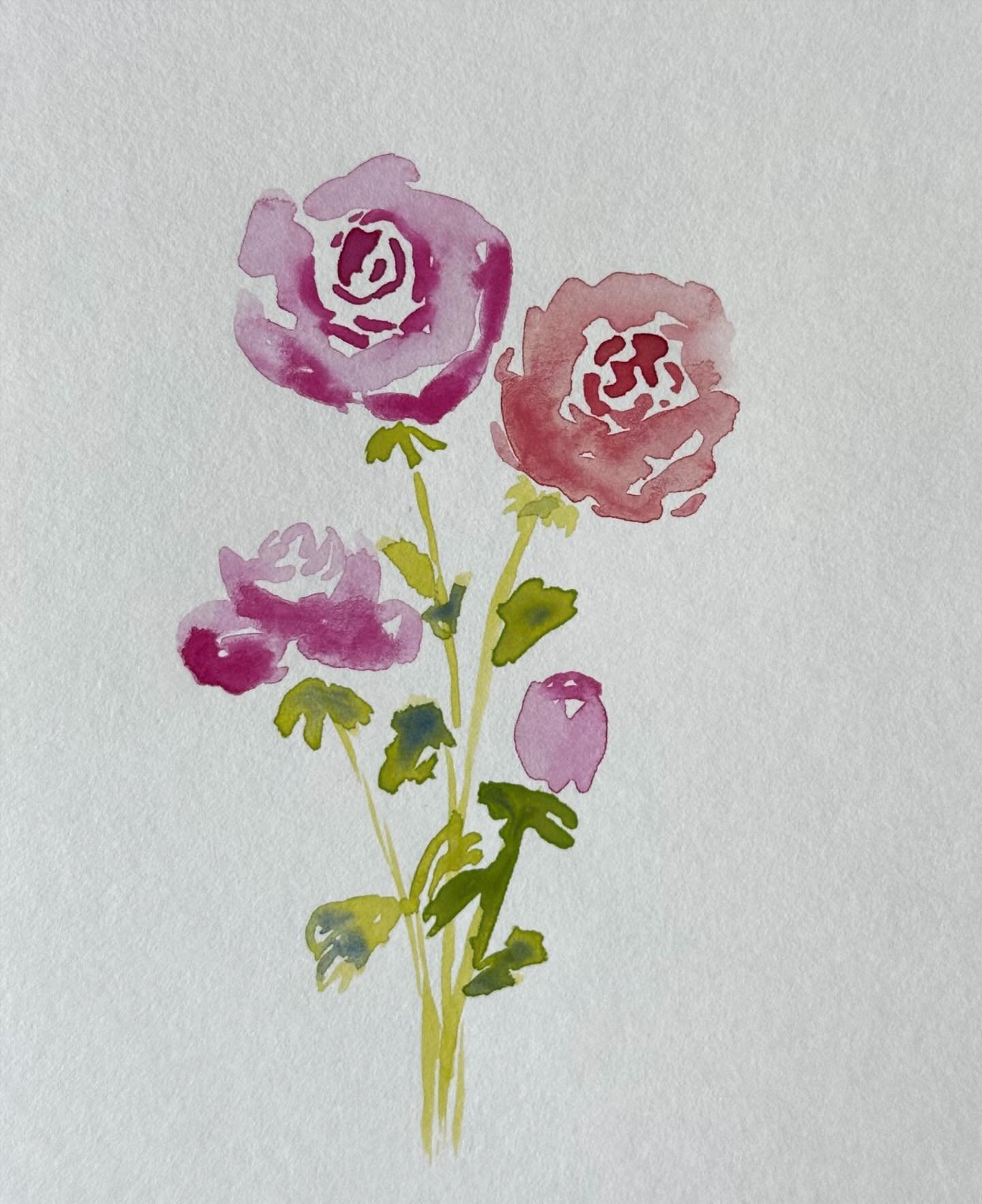 I painted some simple roses on a postcard. 

#letsmakeartwatercolor #letsmakeart #watercolor #watercolorpainting
