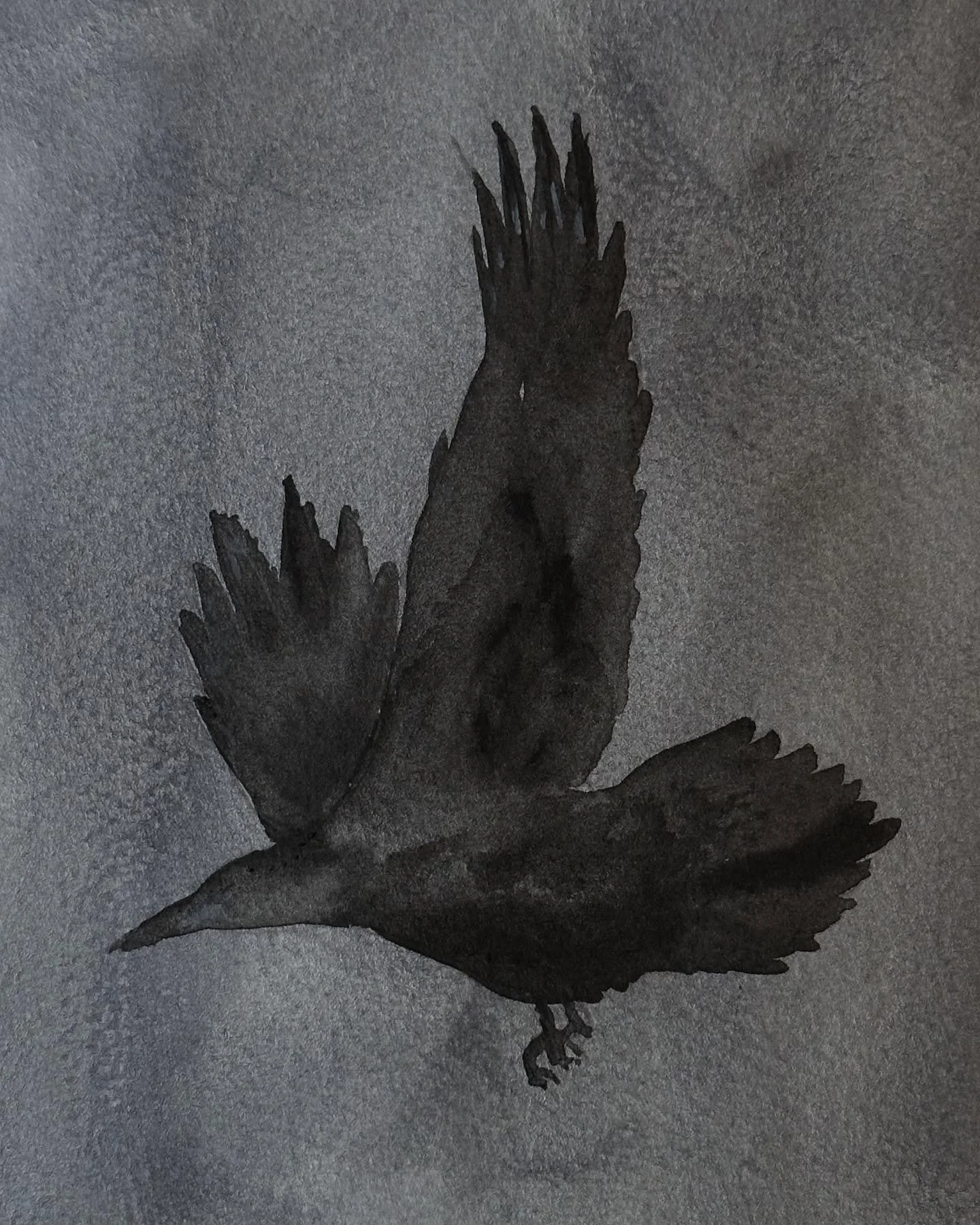 I painted the raven from @letsgomakeart in my watercolor journal. I mostly lost my outline after painting the background layer and then my beak ended up quite large as I had trouble getting it to end in a point. But, I made it through it. 

#letsmake