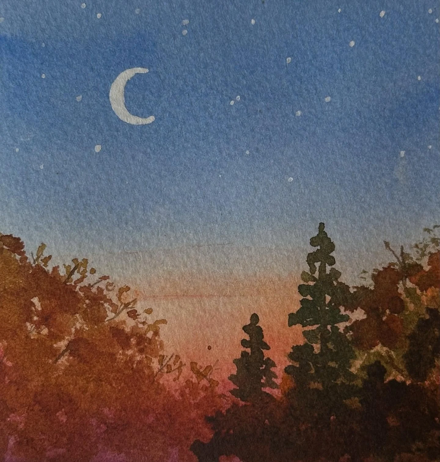 I painted this mini fall tutorial from @letsgomakeart. I had a half page available at the beginning of my watercolor journal and it was the perfect spot for this painting. 

#letsmakeart #letsmakeartwatercolor #watercolor #watercolorpainting