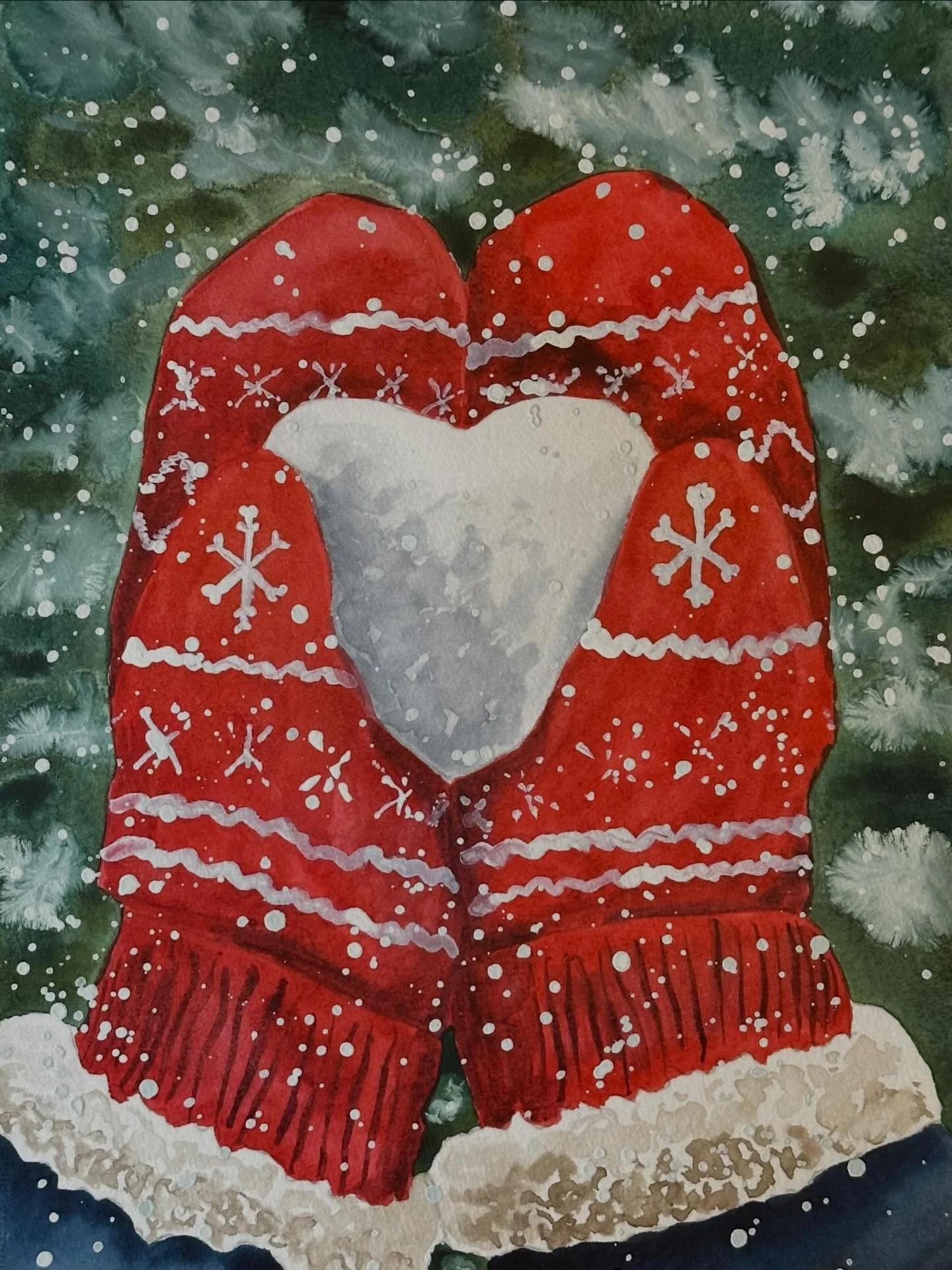 I painted the warmest wishes tutorial from @letsgomakeart and it turned out super cute.