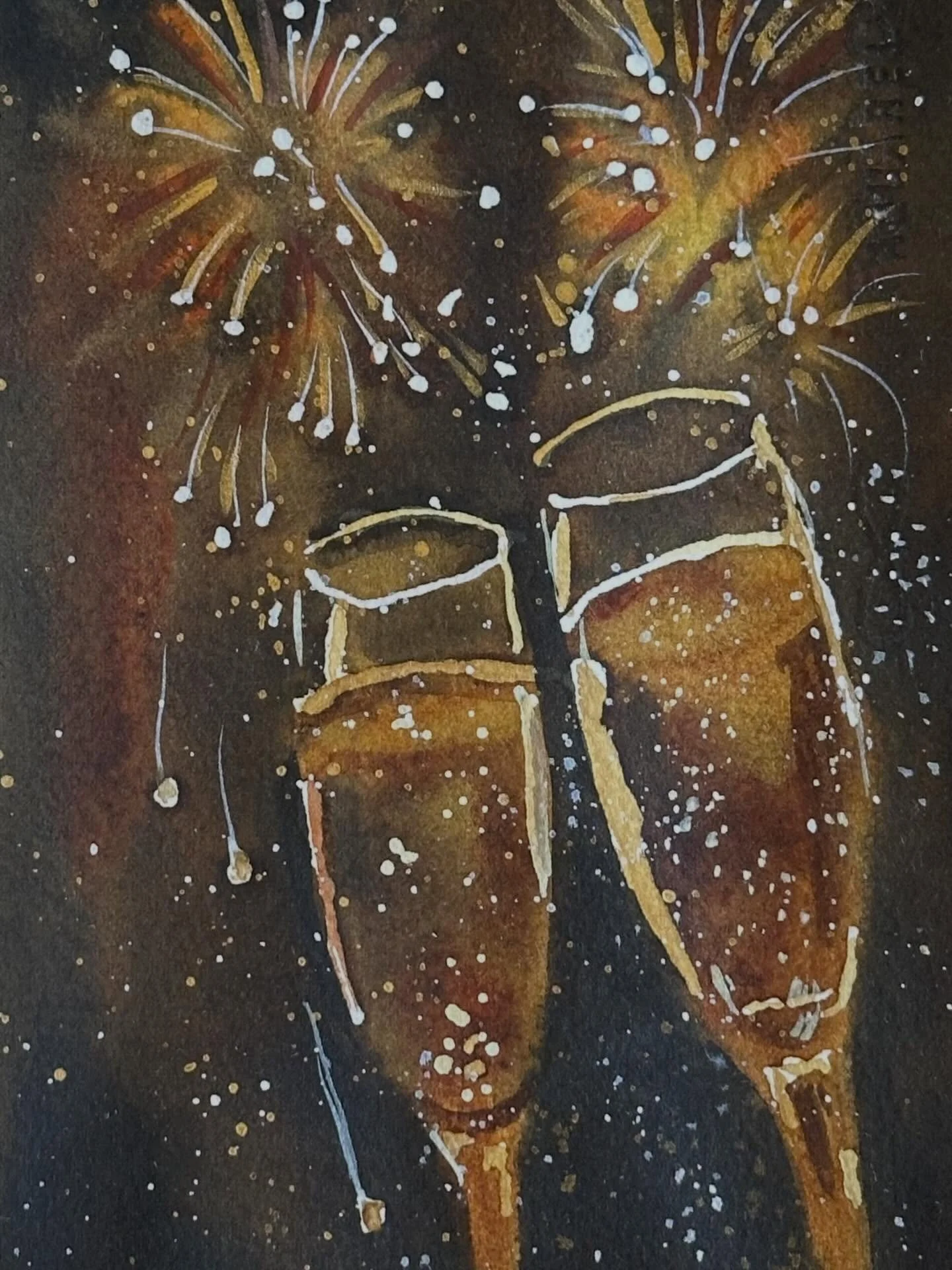 I painted the cheers tutorial from @letsgomakeart in my watercolor journal. 

#letsmakeart #letsmakeartwatercolor #watercolor #watercolorpainting